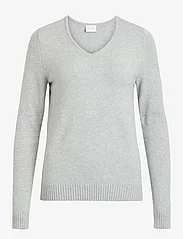 Vila - VIRIL V-NECK L/S  KNIT TOP - NOOS - mažiausios kainos - light grey melange - 0