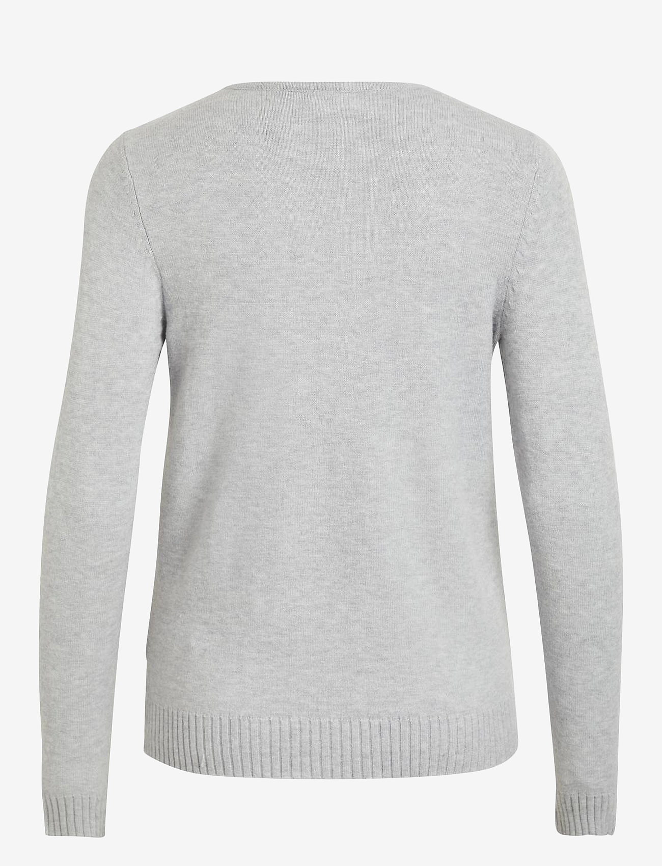 Vila - VIRIL V-NECK L/S  KNIT TOP - NOOS - striktrøjer - light grey melange - 2