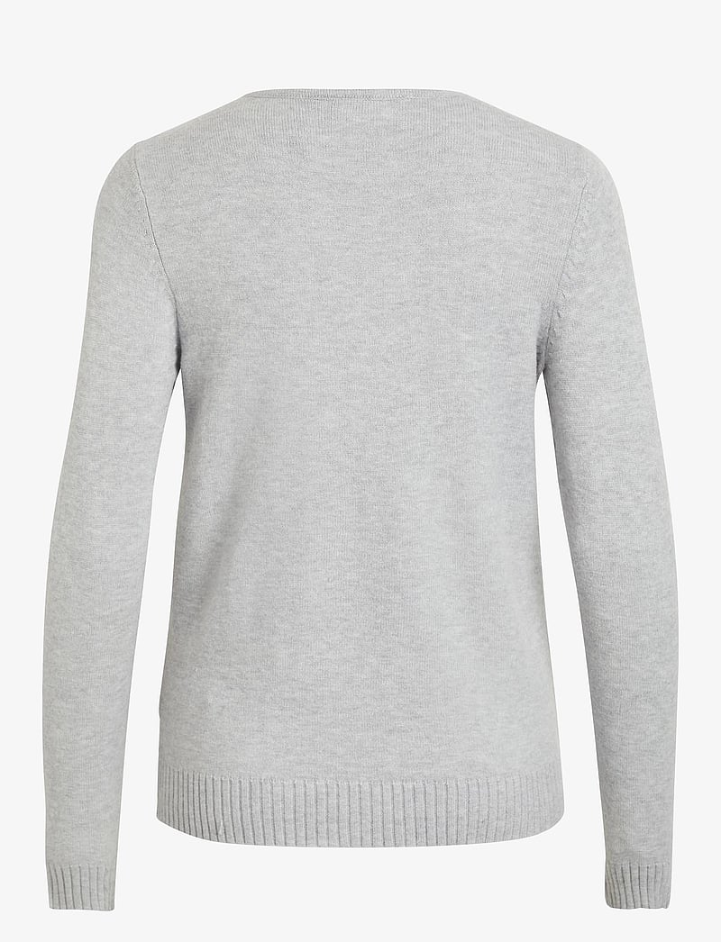 Vila - VIRIL V-NECK L/S KNIT TOP - NOOS - stickade tröjor - light grey melange - 2
