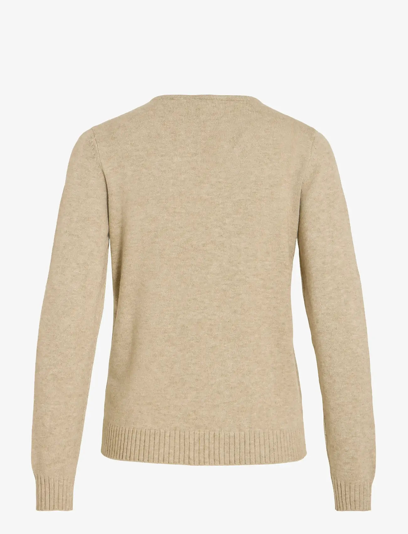 Vila - VIRIL V-NECK L/S  KNIT TOP - NOOS - sviitrid - natural melange - 2