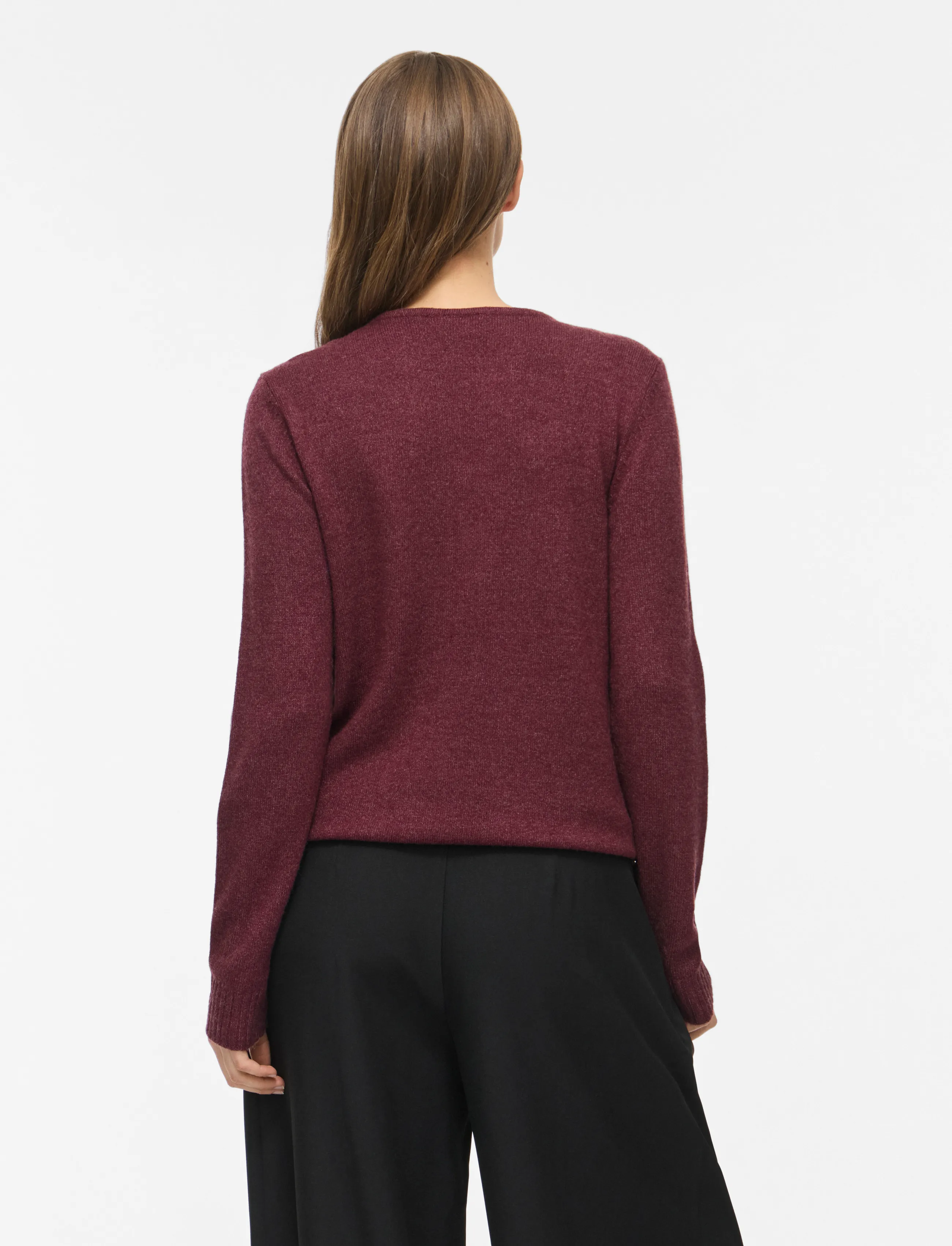 Vila - VIRIL V-NECK L/S  KNIT TOP - NOOS - kampsunid - port royale - 3