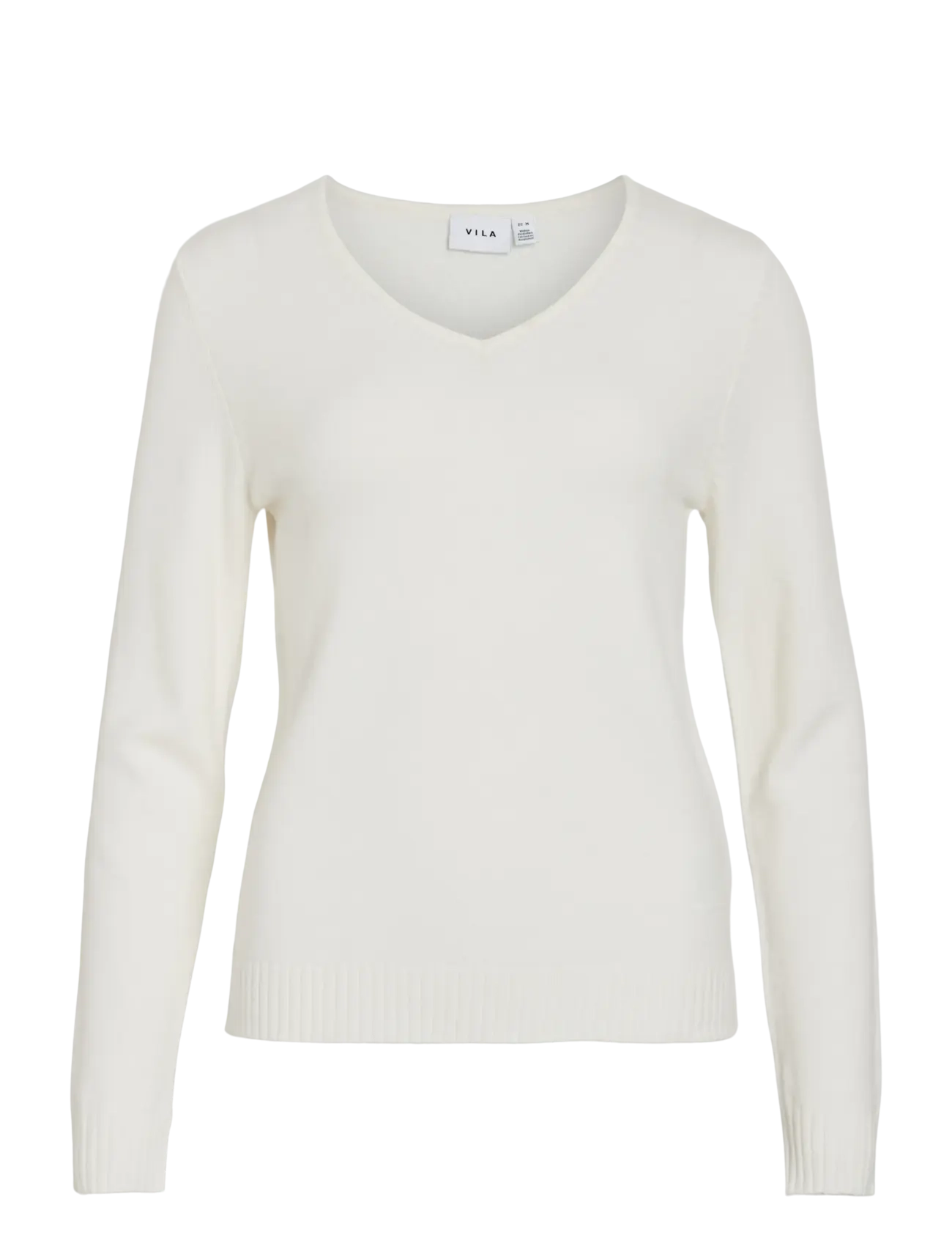 Vila VIRIL V-NECK L/S  KNIT TOP - NOOS - Tøj - WHITE ALYSSUM / white