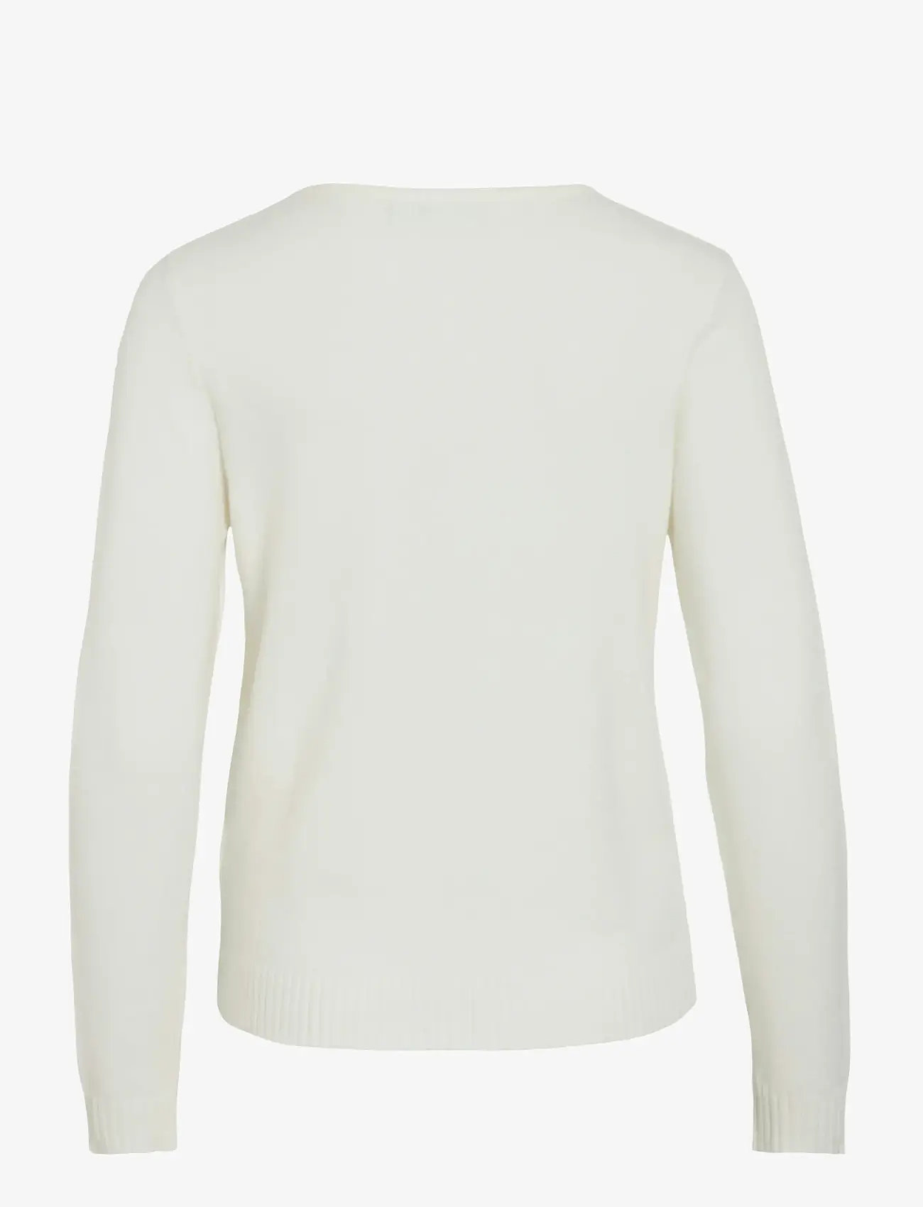 Vila - VIRIL V-NECK L/S  KNIT TOP - NOOS - stickade tröjor - white alyssum - 2