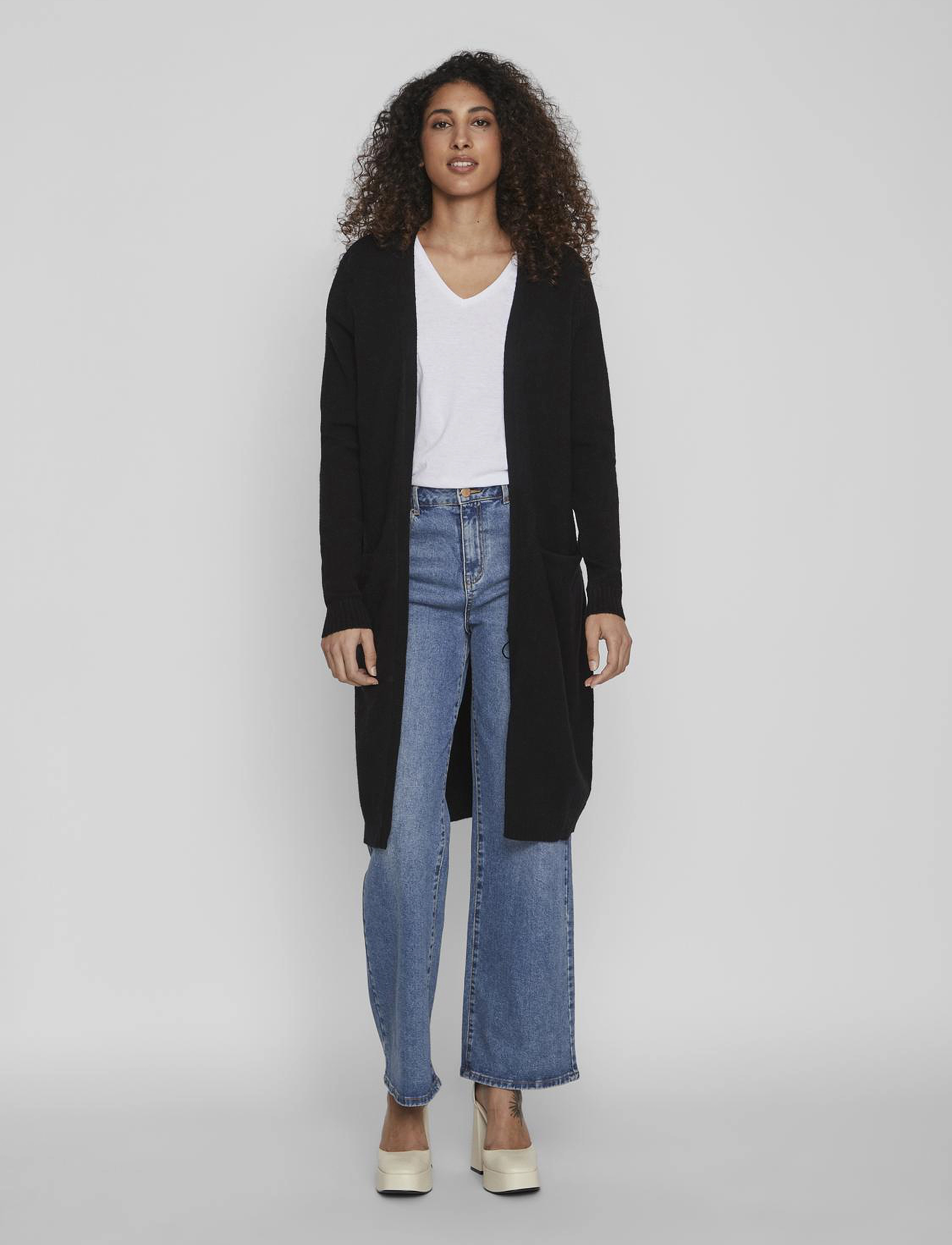 Vila Viril Long L/S Knit Cardigan - Noos, XS, Black, Strik > Cardigans, Dame