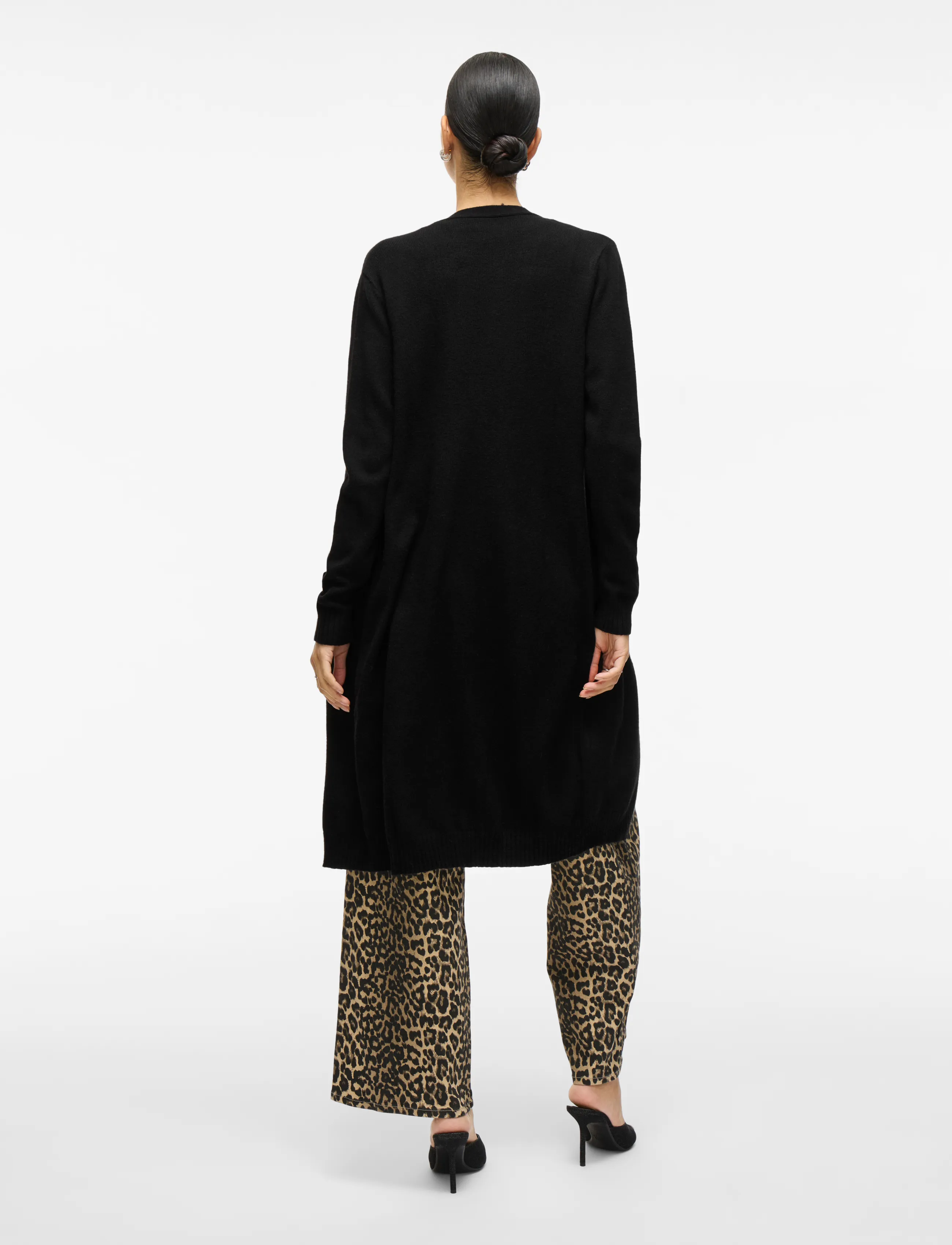 Vila - VIRIL LONG L/S  KNIT CARDIGAN - NOOS - efterårstøj - black - 3