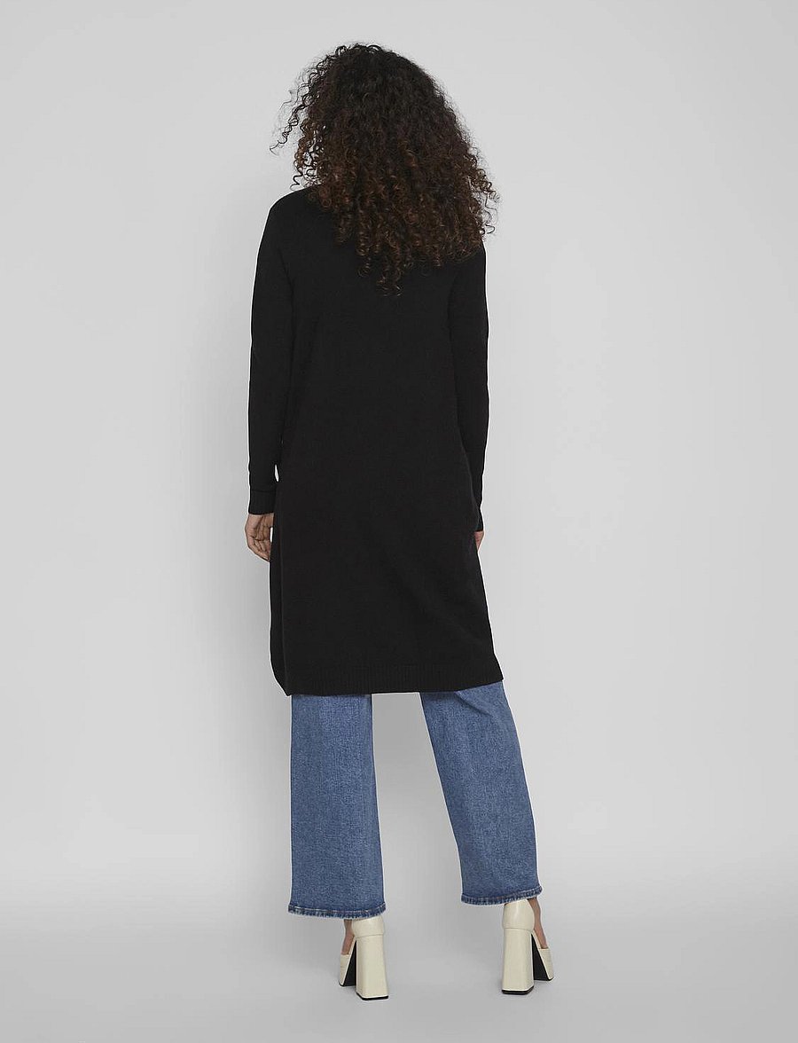 Vila - VIRIL LONG L/S KNIT CARDIGAN - koftor - black - 3