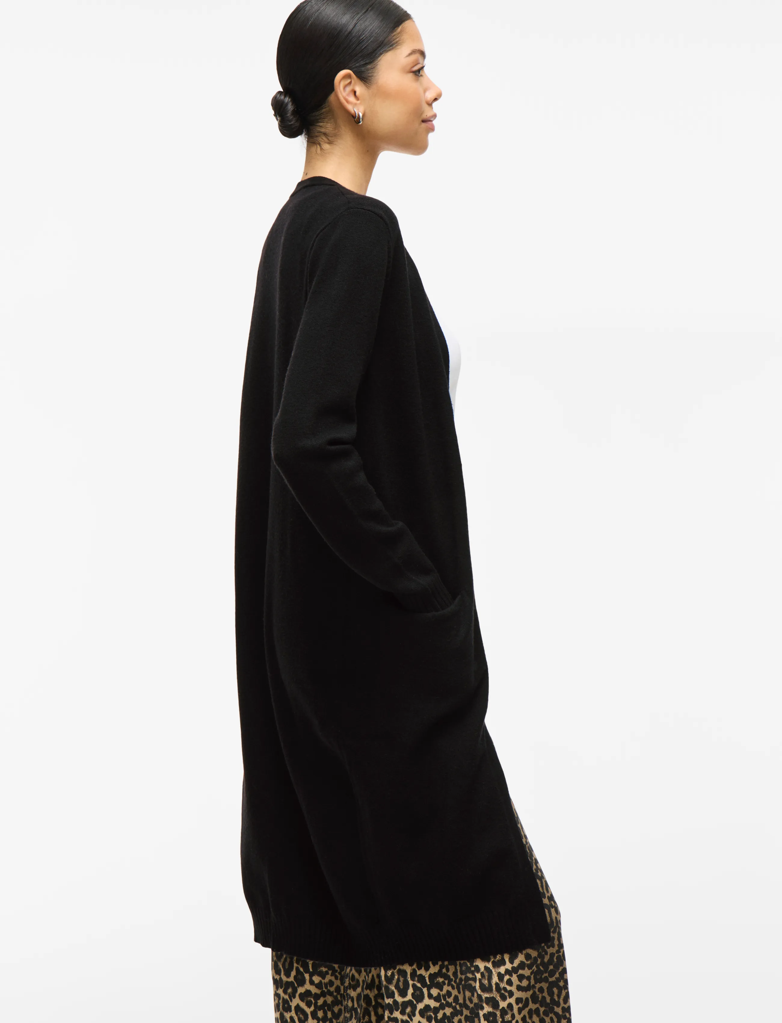 Vila - VIRIL LONG L/S  KNIT CARDIGAN - NOOS - efterårstøj - black - 5
