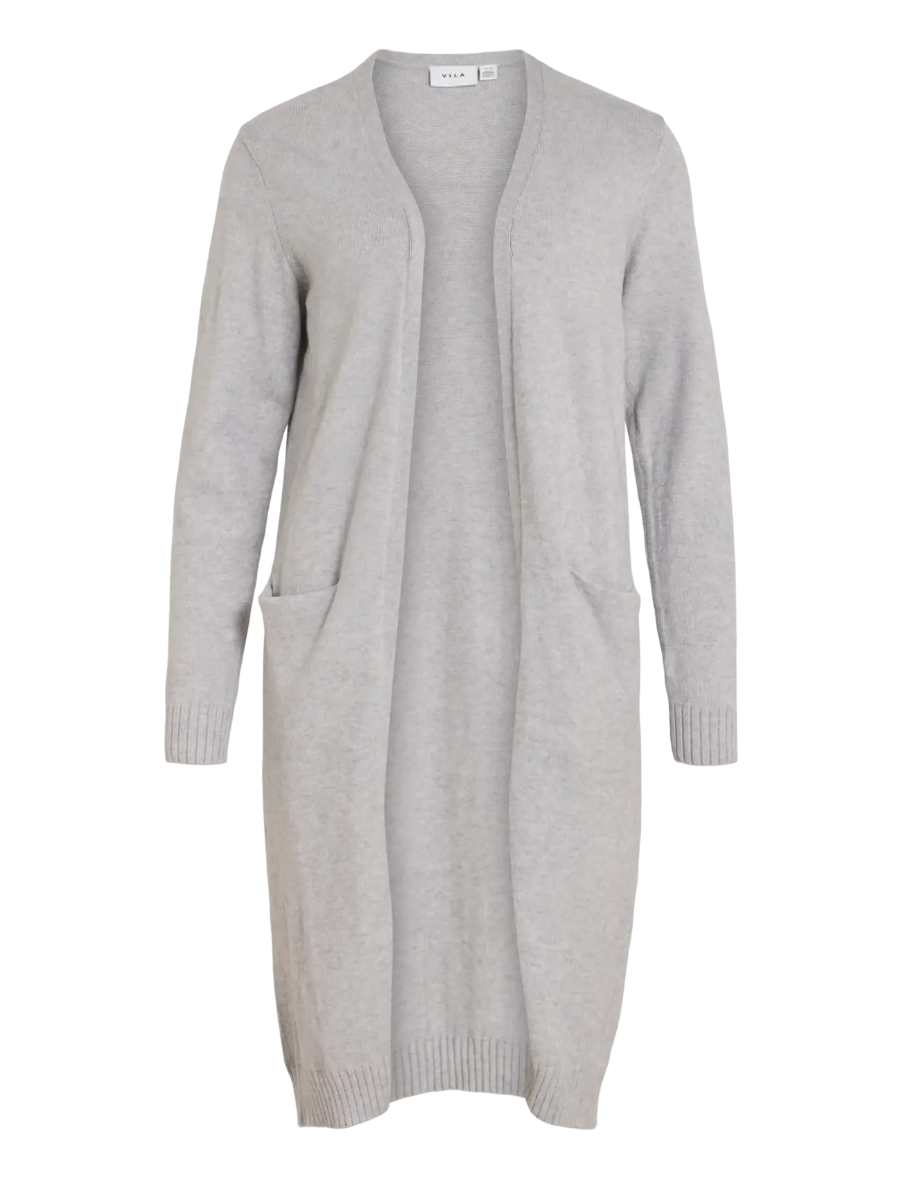 VILA Viril Long L/S Knit Cardigan - Noos Grau - XL - Damen