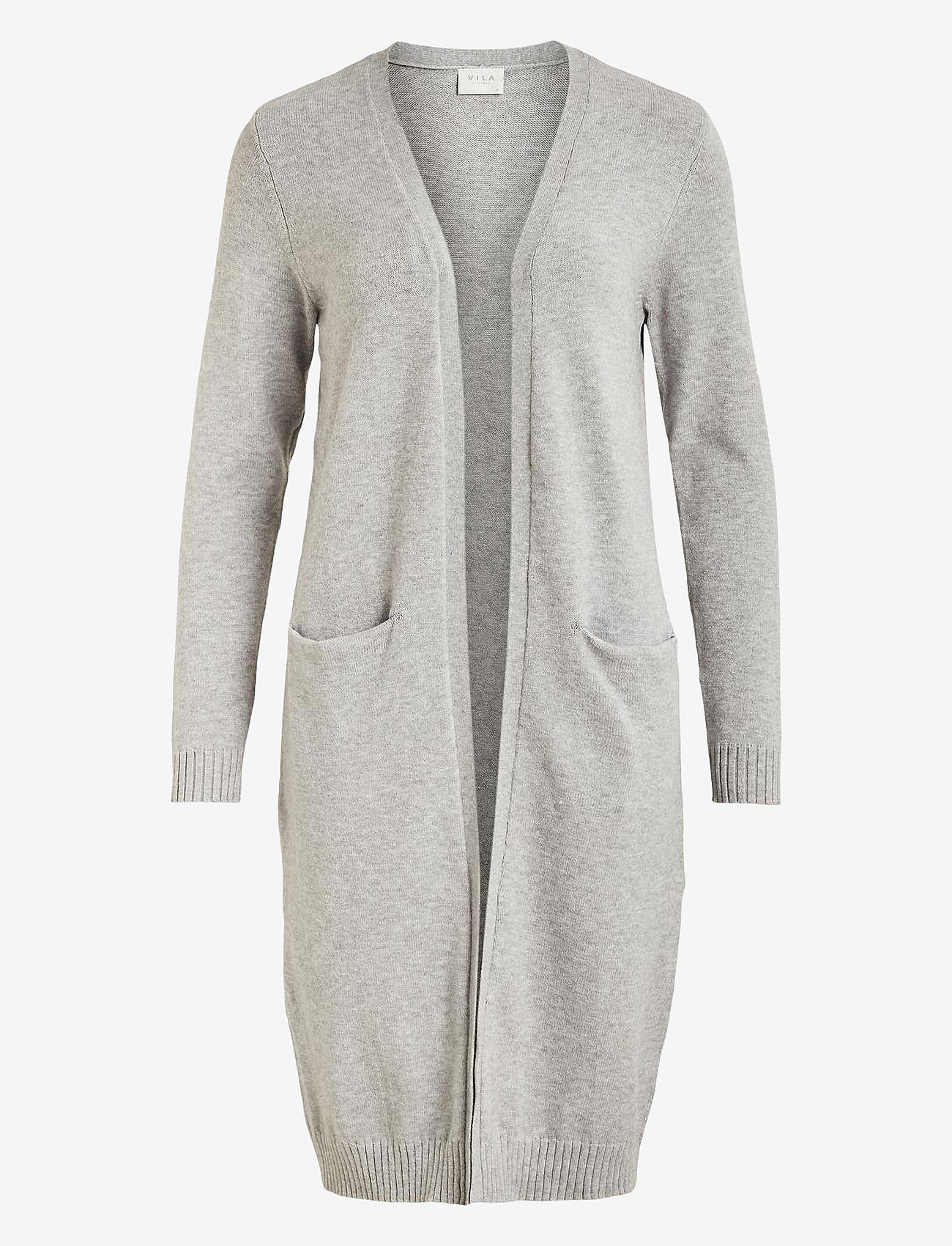 Vila - VIRIL LONG L/S  KNIT CARDIGAN - NOOS - cardigans - light grey melange - 1