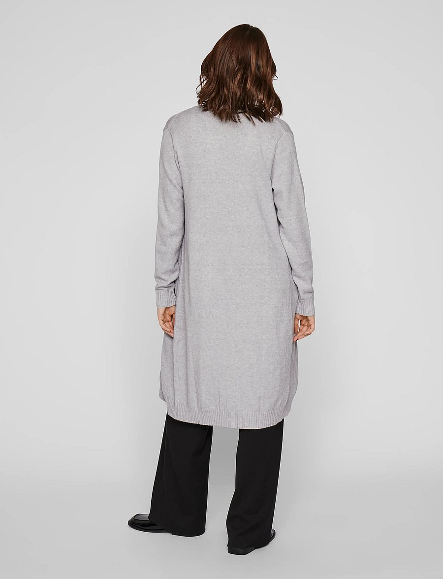 Vila - VIRIL LONG L/S KNIT CARDIGAN - NOOS - strickjacken - light grey melange - 3