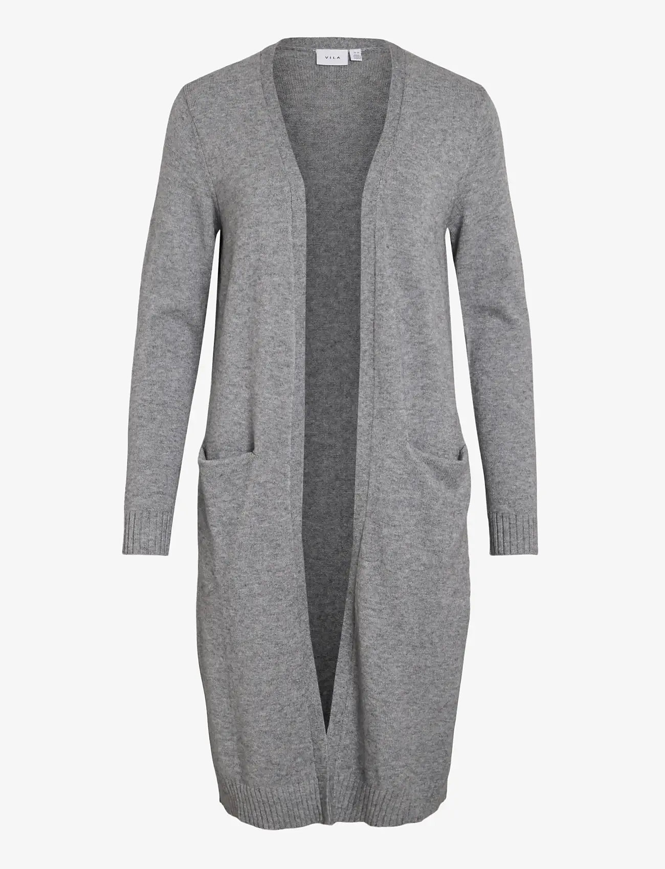 Vila - VIRIL LONG L/S  KNIT CARDIGAN - NOOS - koftor - medium grey melange - 1