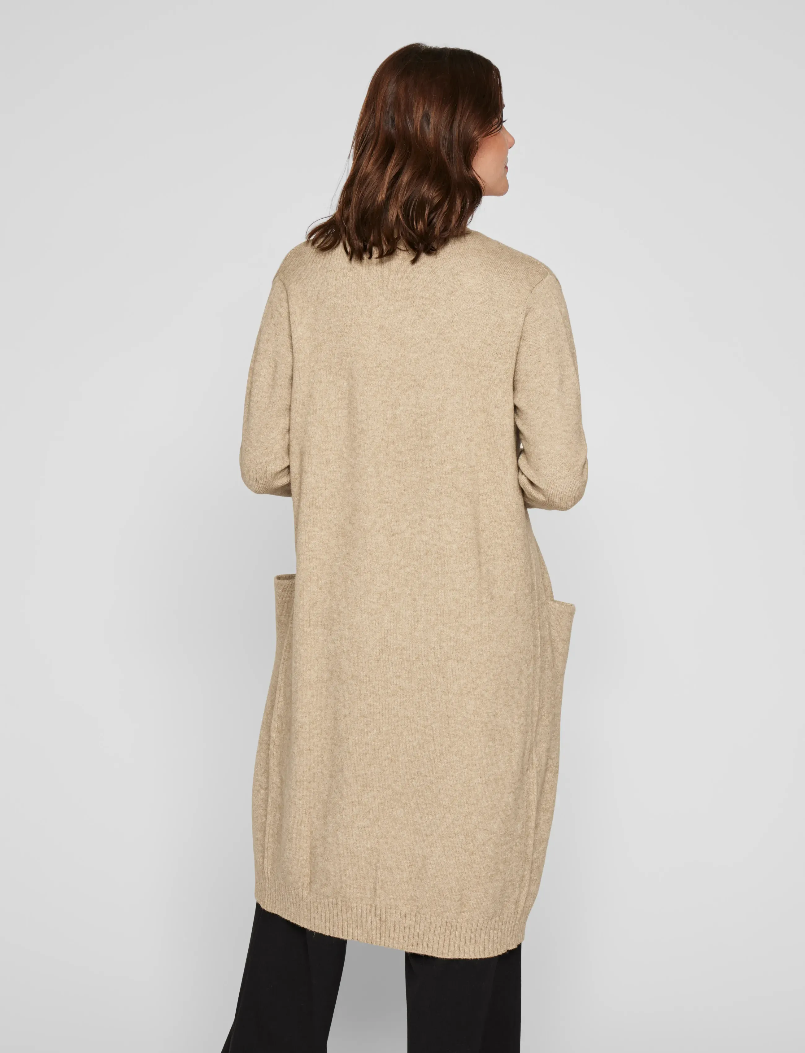 Vila - VIRIL LONG L/S KNIT CARDIGAN - gebreide vesten - natural melange - 3