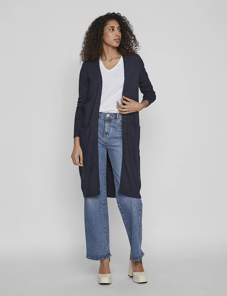 Vila - VIRIL LONG L/S KNIT CARDIGAN - NOOS - kardiganid - total eclipse - 4