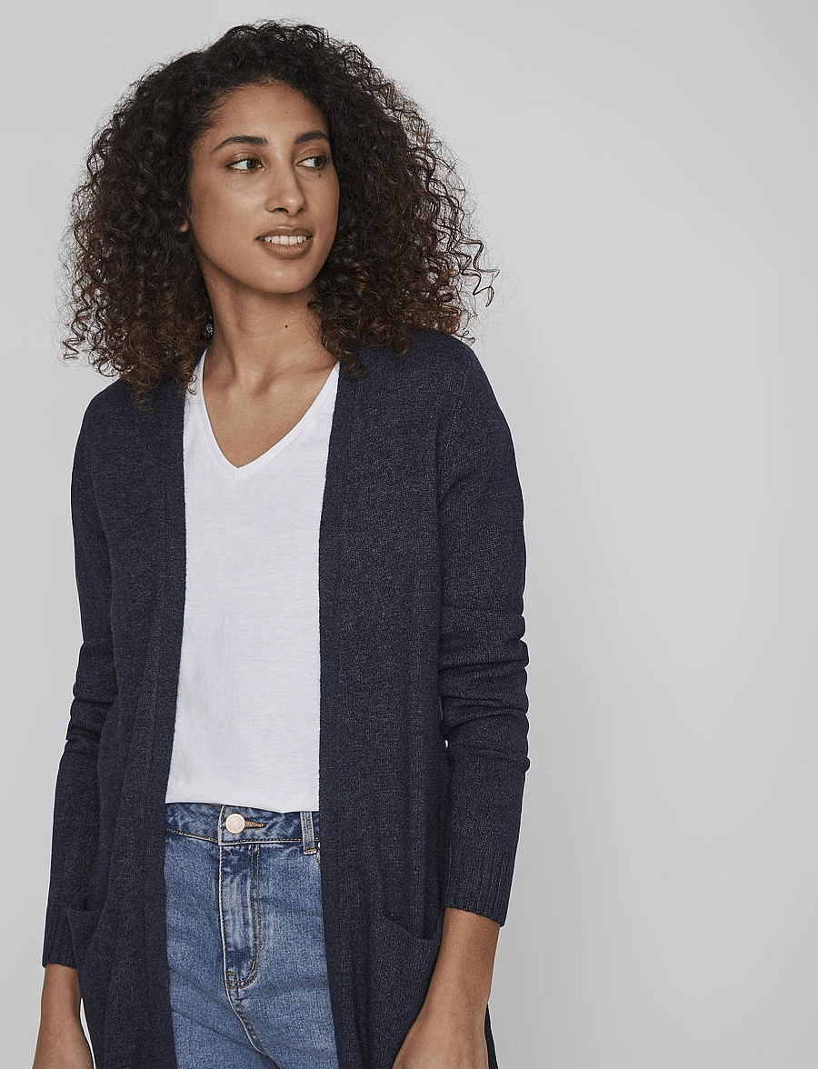Vila - VIRIL LONG L/S KNIT CARDIGAN - NOOS - kardiganid - total eclipse - 5