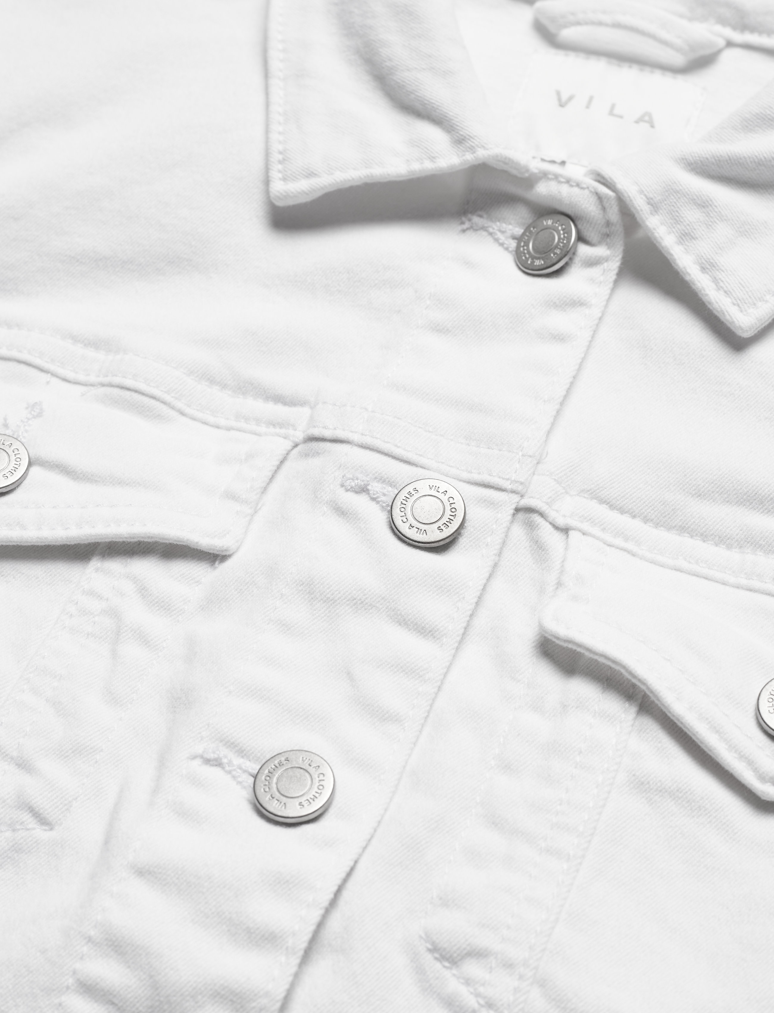 Vila - VISHOW DENIM JACKET - - snow white - 2