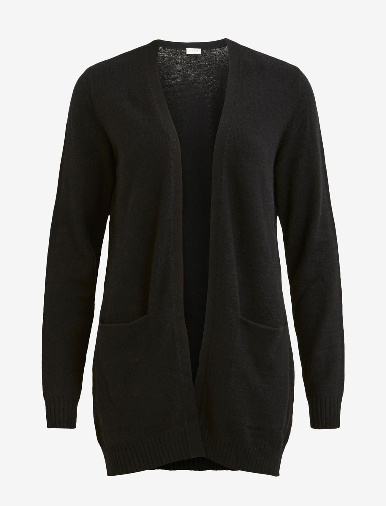 Vila - VIRIL OPEN L/S KNIT CARDIGAN - NOOS - cardigans - black - 1