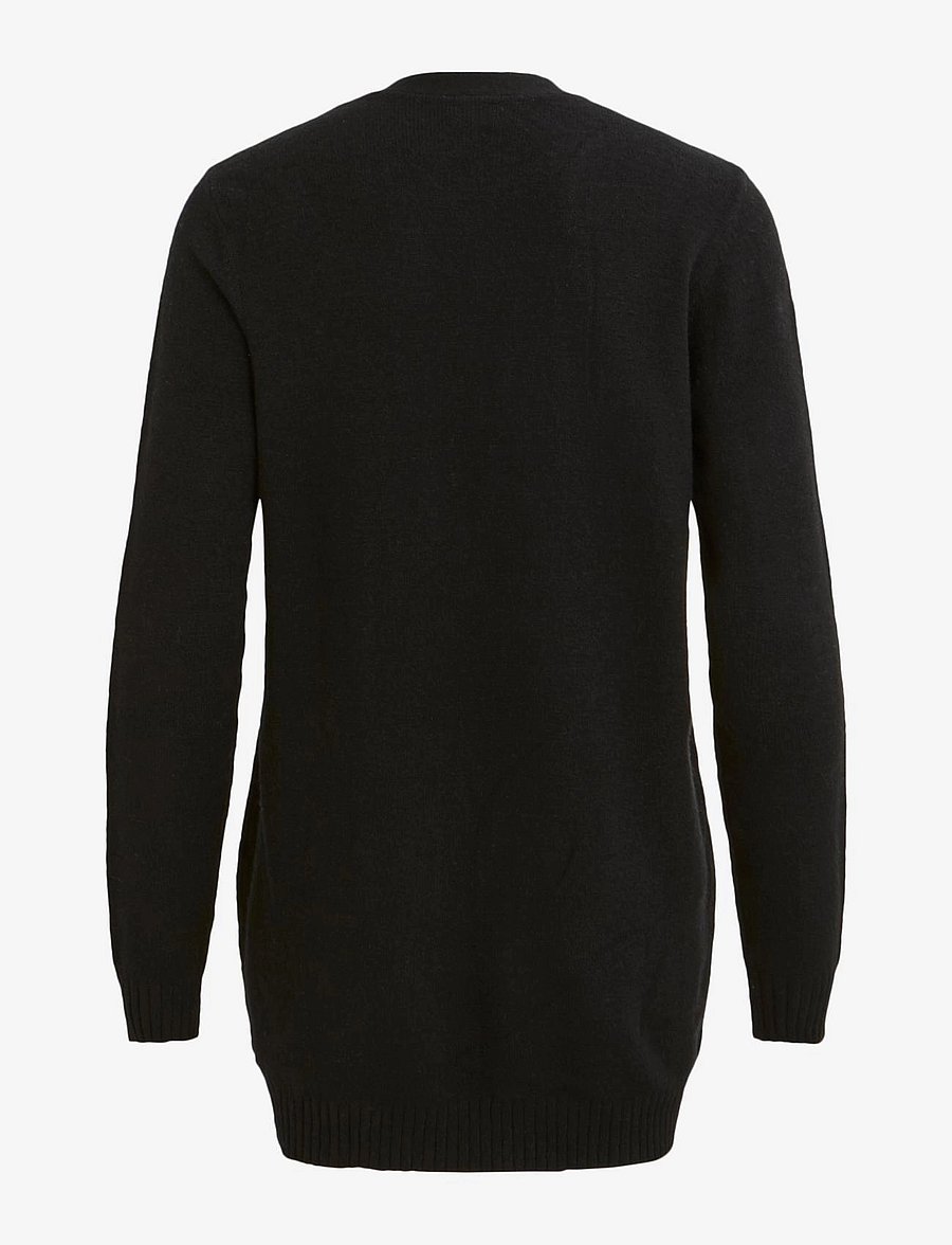 Vila - VIRIL OPEN L/S KNIT CARDIGAN - NOOS - cardigans - black - 2