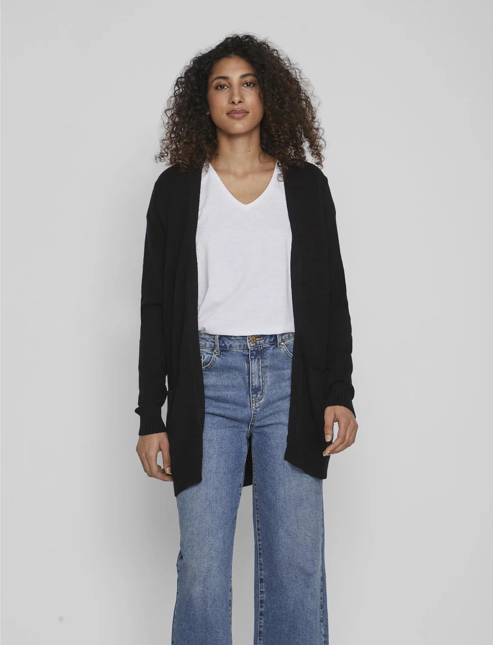 Vila - VIRIL OPEN L/S KNIT CARDIGAN - NOOS - cardigans - black - 0