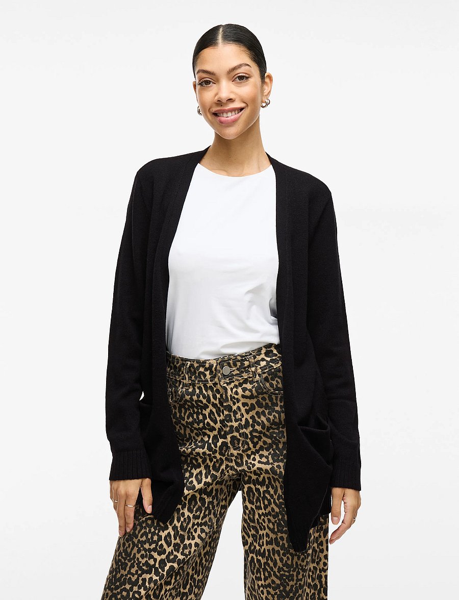 Vila - VIRIL OPEN L/S KNIT CARDIGAN - NOOS - arkityyli - black - 0