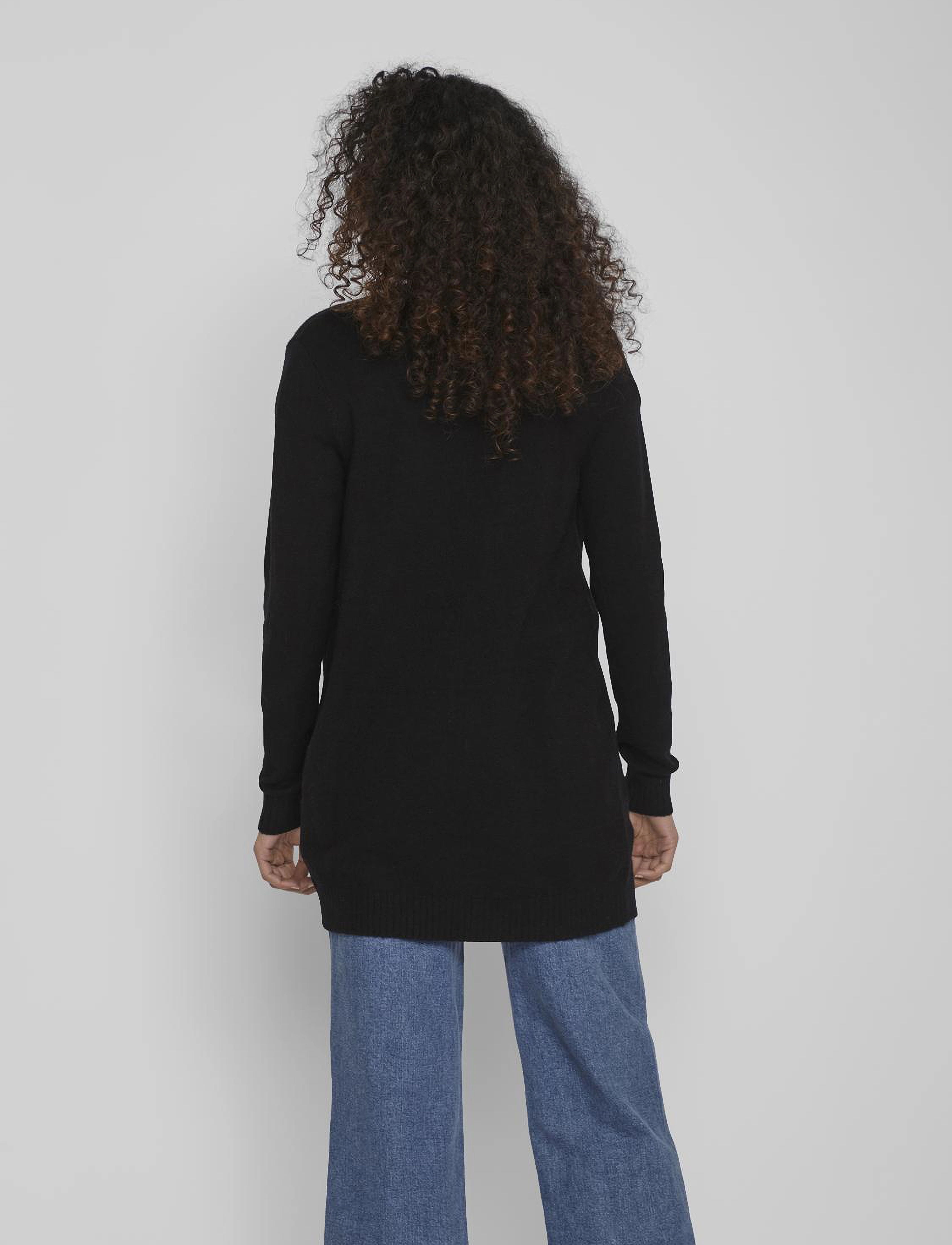 Vila - VIRIL OPEN L/S KNIT CARDIGAN - NOOS - cardigans - black - 3