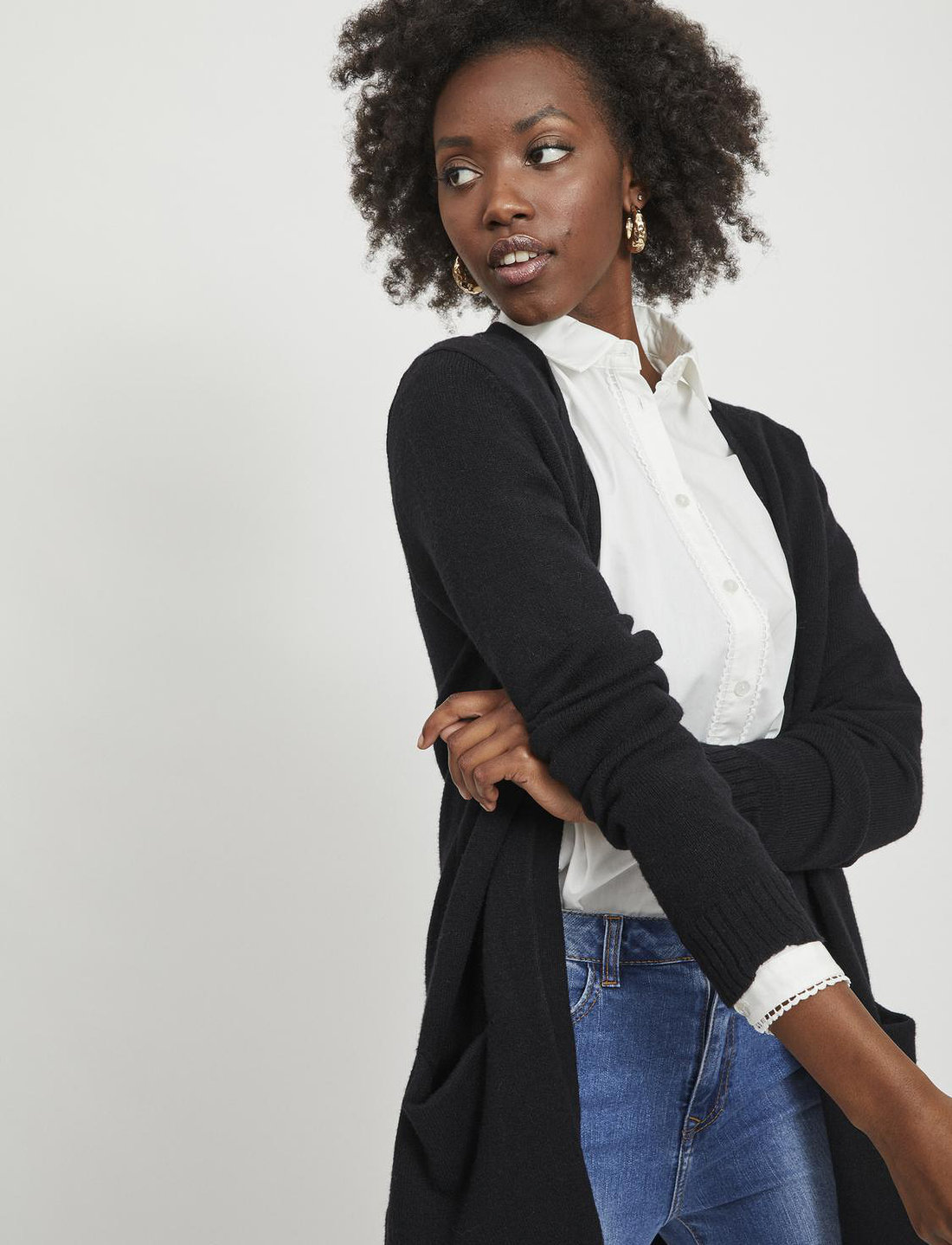 Vila Viril Open L s Knit Cardigan Noos knitwear shop at Booztlet