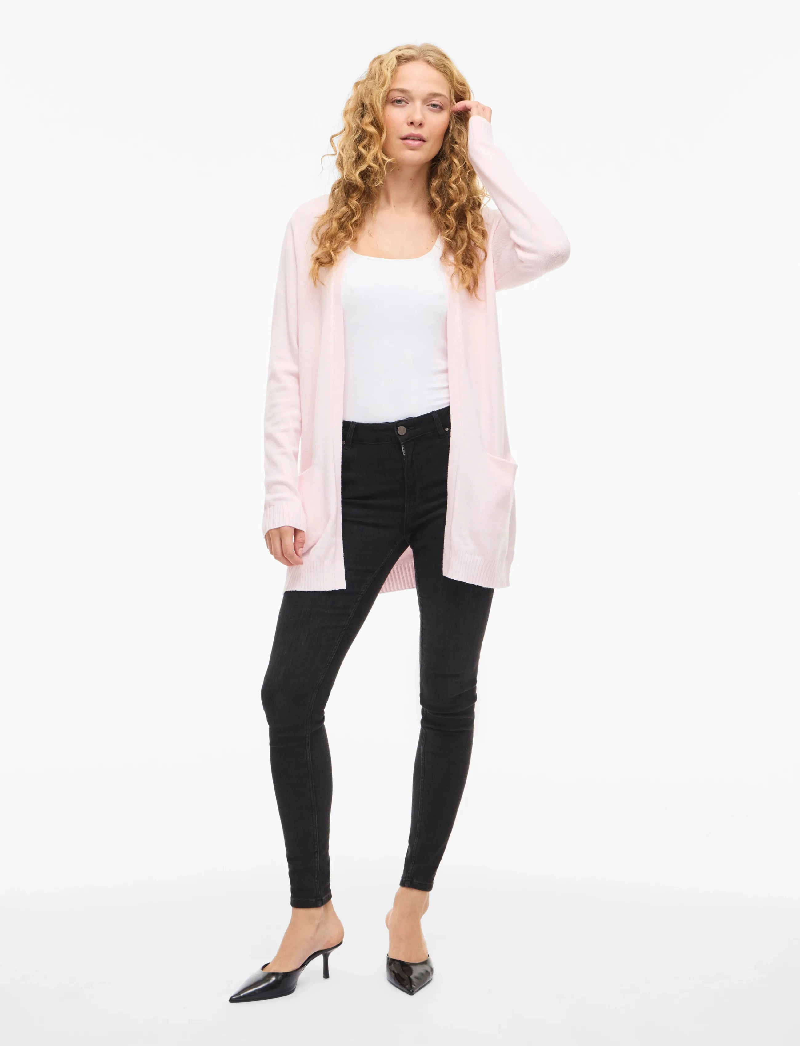 Vila - VIRIL OPEN L/S KNIT CARDIGAN - NOOS - cardigans - cherry blossom - 5