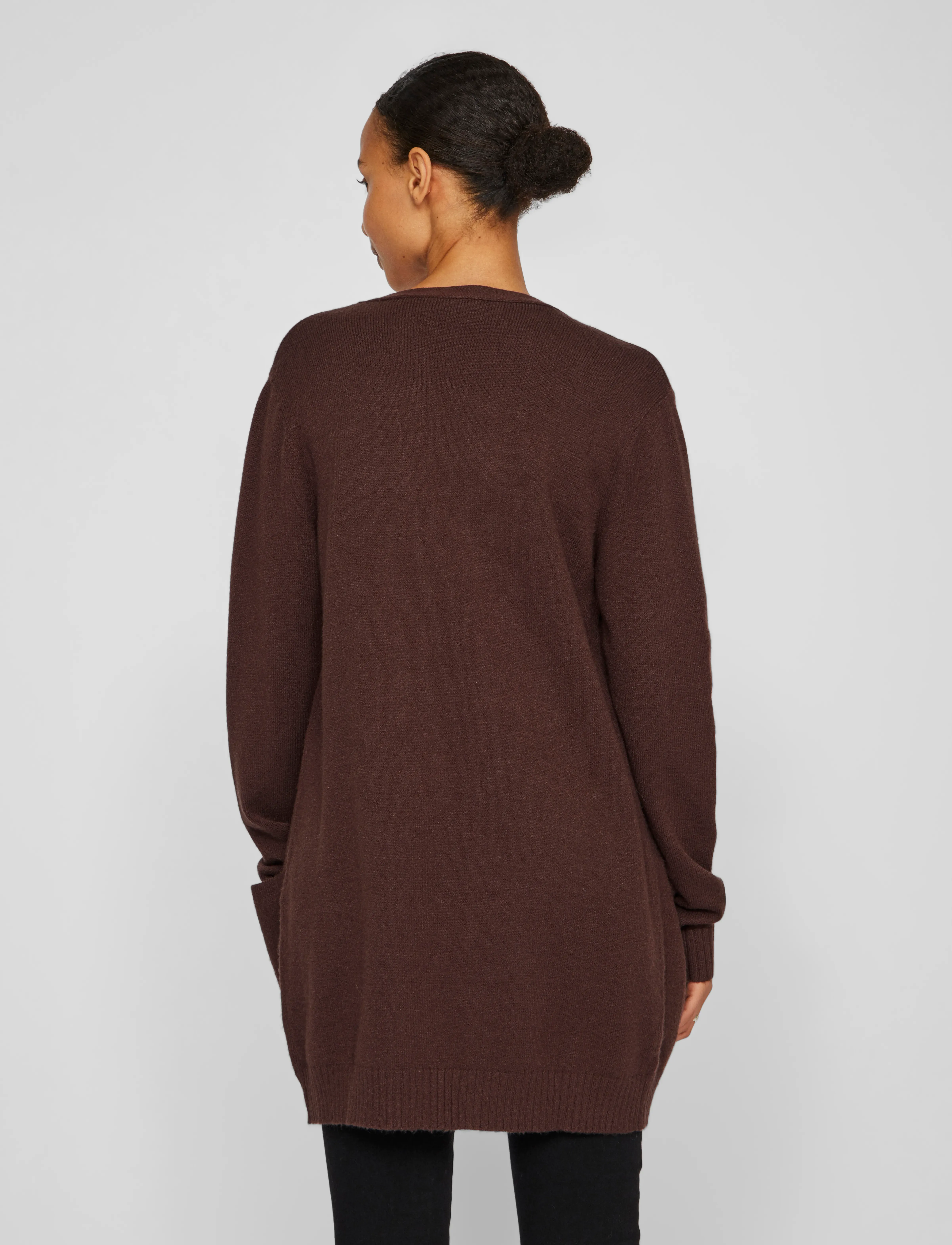 Vila - VIRIL OPEN L/S KNIT CARDIGAN - NOOS - hnepptar peysur - coffee bean - 3