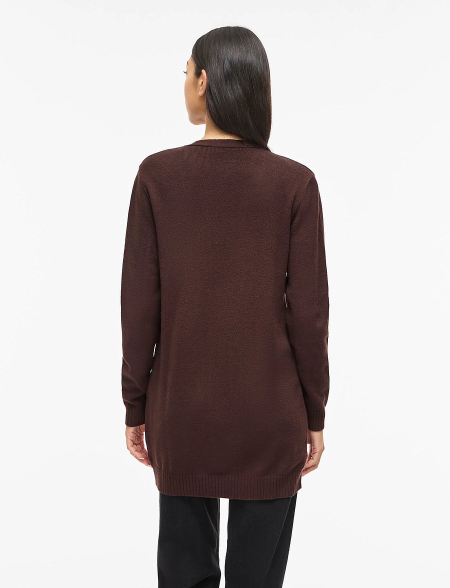 Vila - VIRIL OPEN L/S KNIT CARDIGAN - NOOS - cardigans - coffee bean - 3