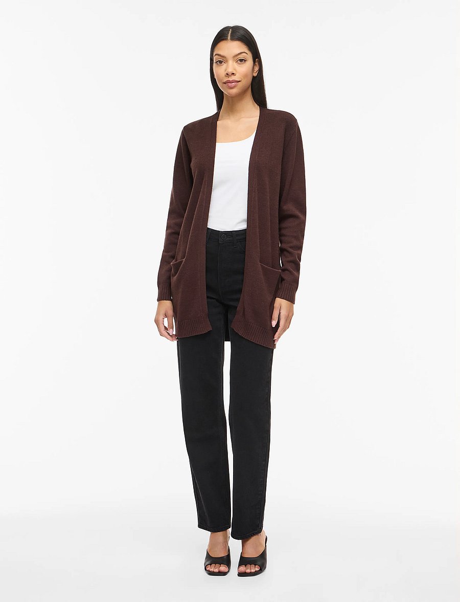 Vila - VIRIL OPEN L/S KNIT CARDIGAN - NOOS - cardigans - coffee bean - 4