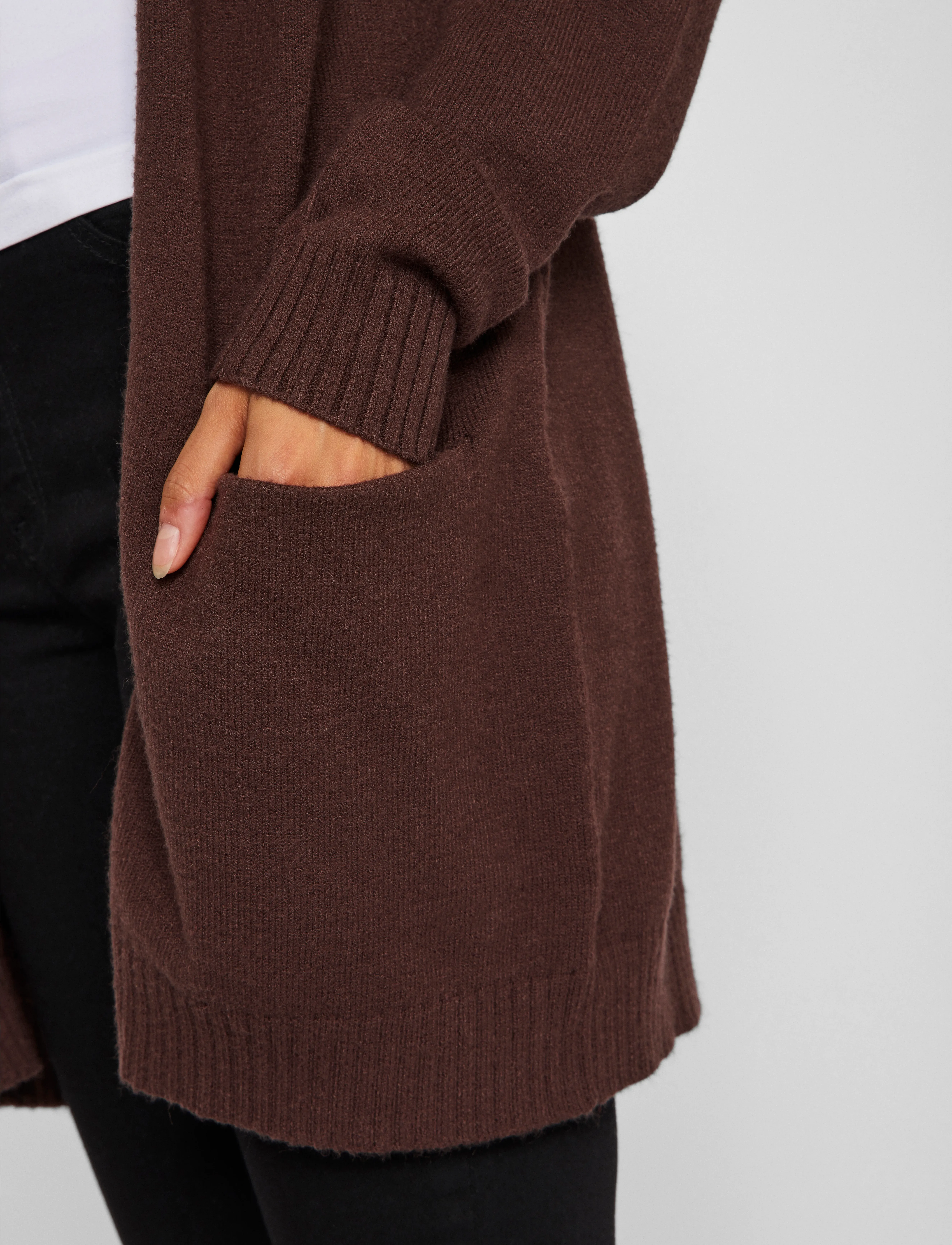 Vila - VIRIL OPEN L/S KNIT CARDIGAN - NOOS - hnepptar peysur - coffee bean - 5