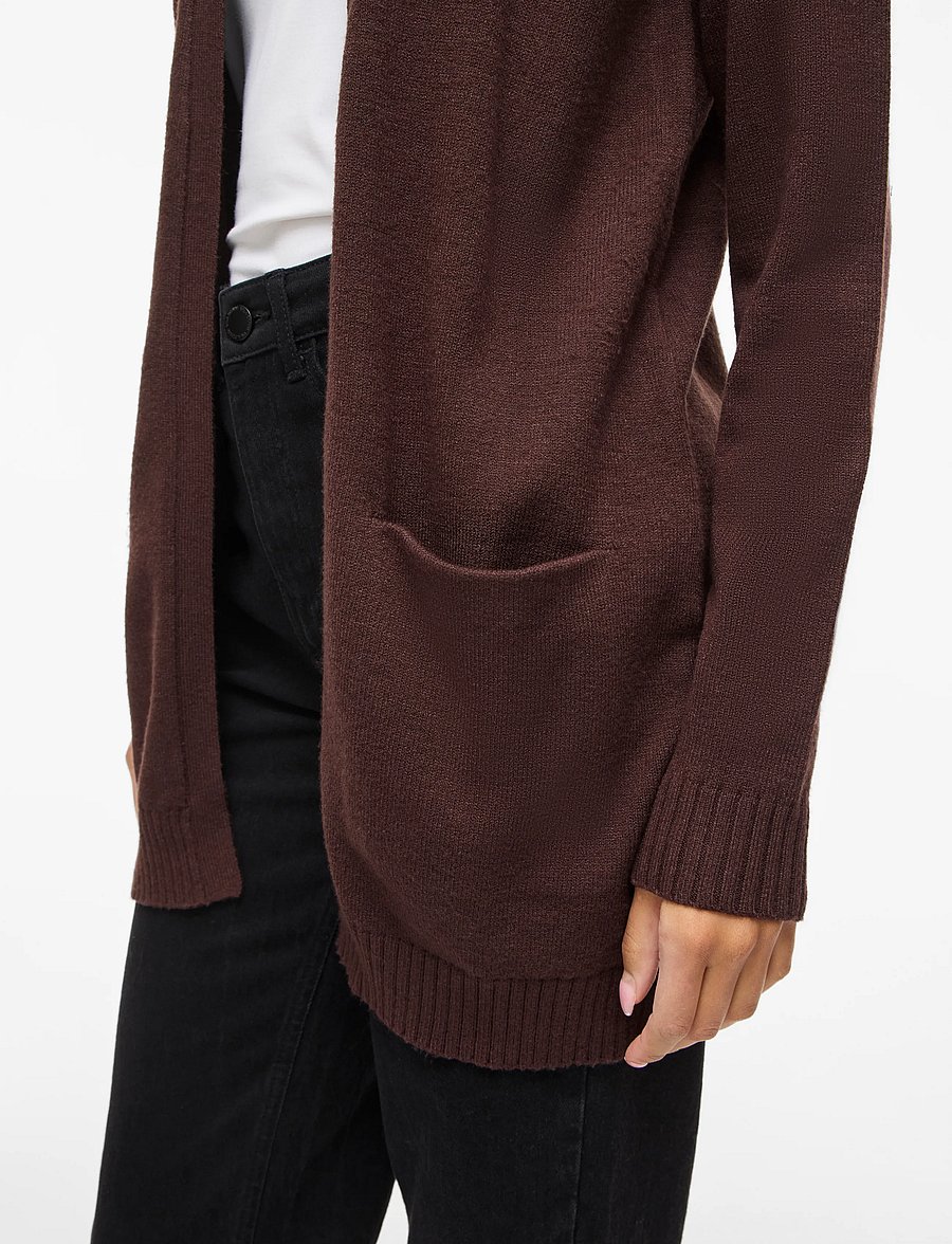 Vila - VIRIL OPEN L/S KNIT CARDIGAN - NOOS - cardigans - coffee bean - 5