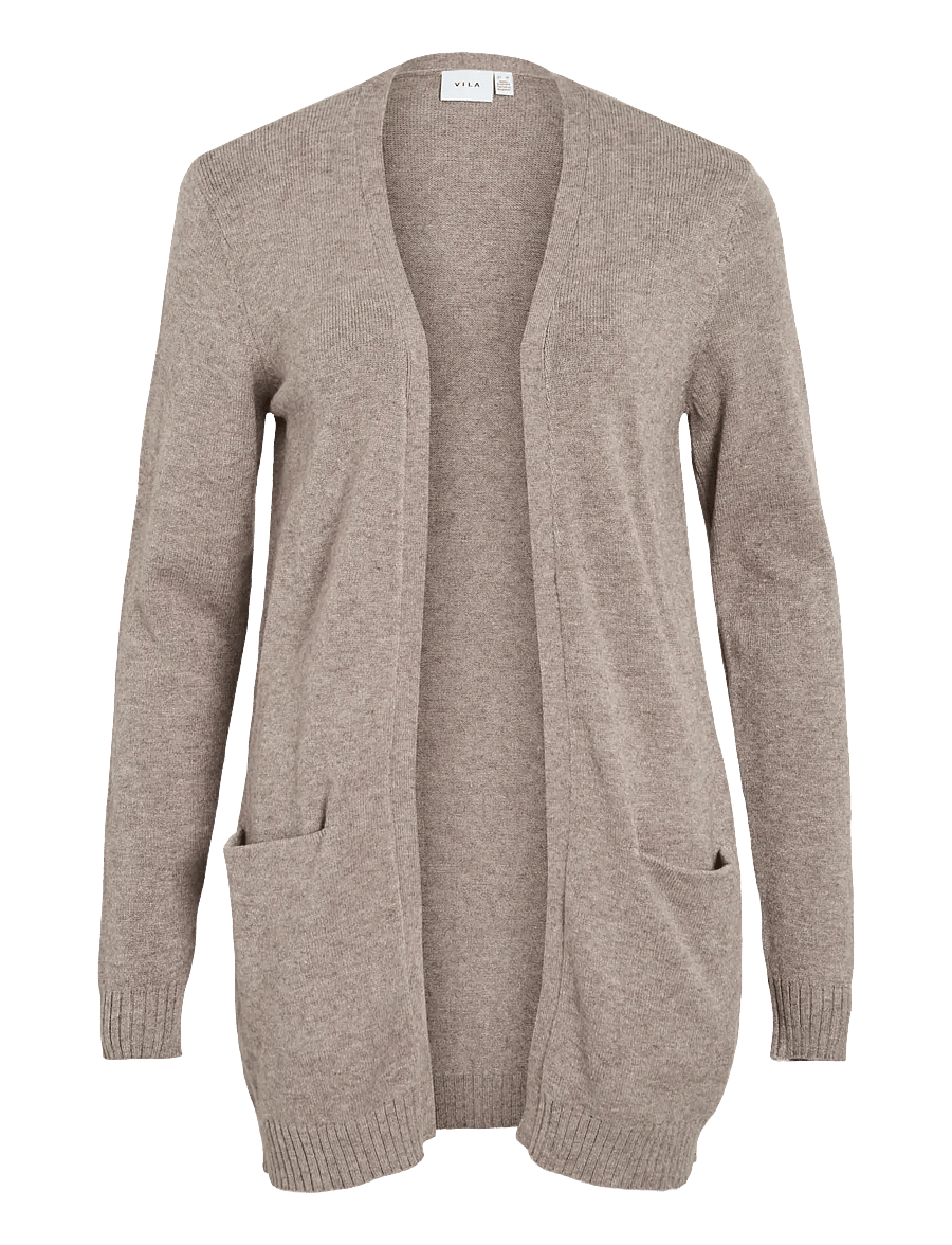 Vila - VIRIL OPEN L/S KNIT CARDIGAN - NOOS - koftor - falcon - 1