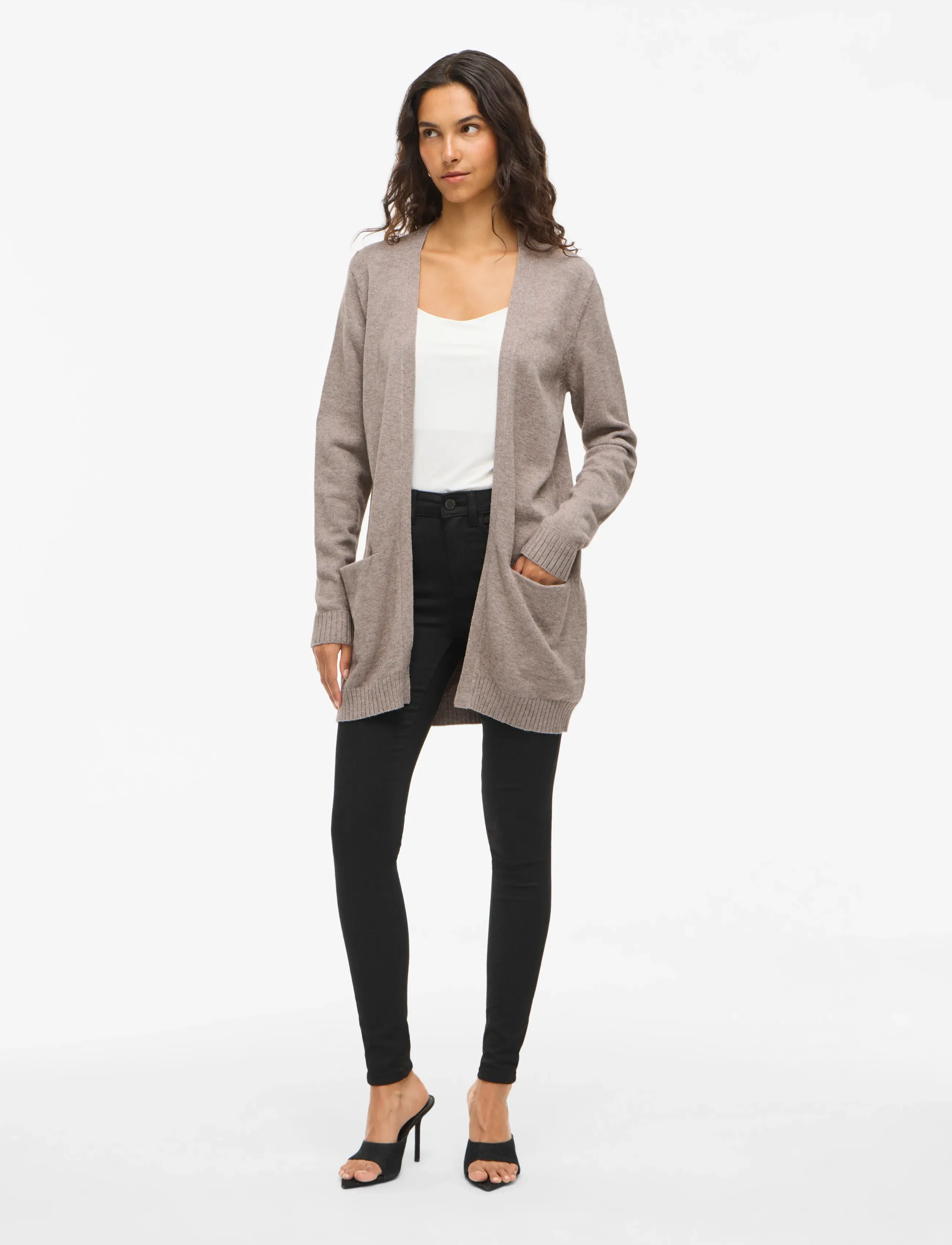 Vila - VIRIL OPEN L/S KNIT CARDIGAN - NOOS - cardigans - falcon - 4