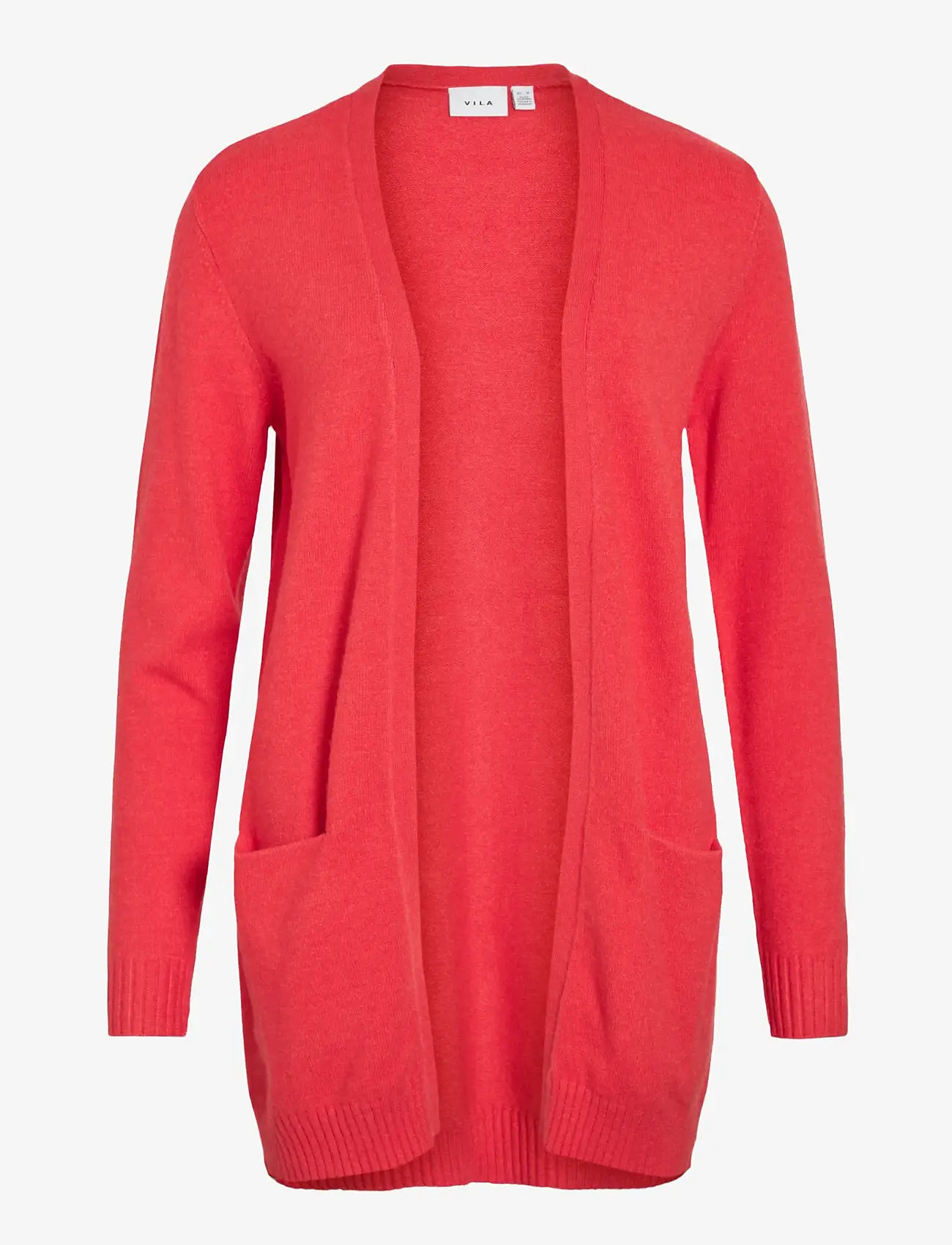 Vila - VIRIL OPEN L/S KNIT CARDIGAN - NOOS - cardigans - hibiscus - 1