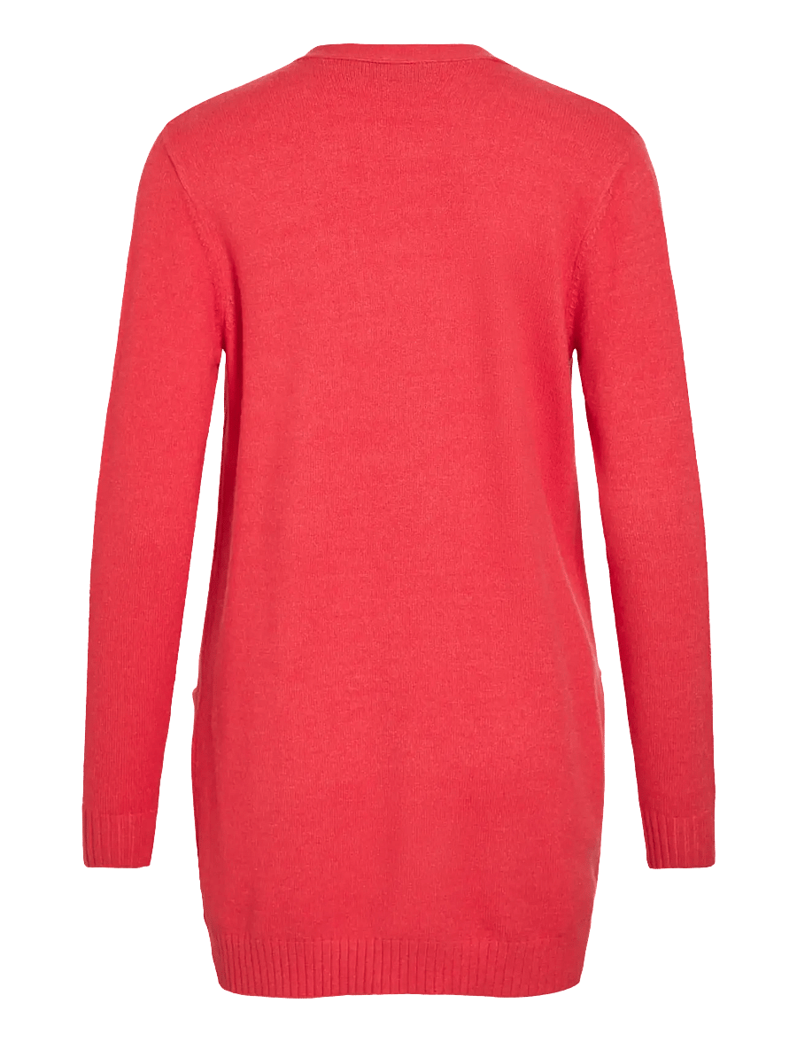 Vila - VIRIL OPEN L/S KNIT CARDIGAN - NOOS - cardigans - hibiscus - 2