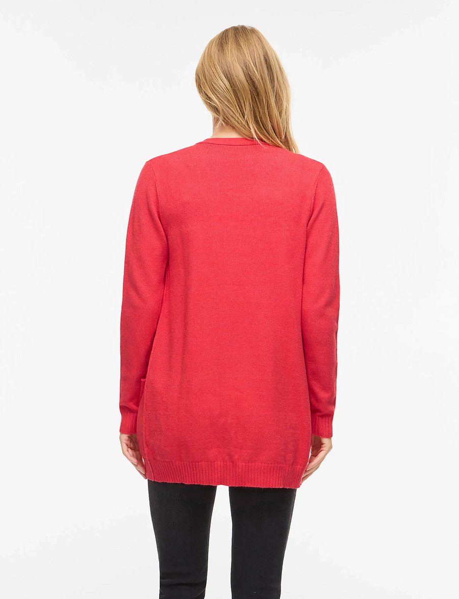 Vila - VIRIL OPEN L/S KNIT CARDIGAN - NOOS - cardigans - hibiscus - 3
