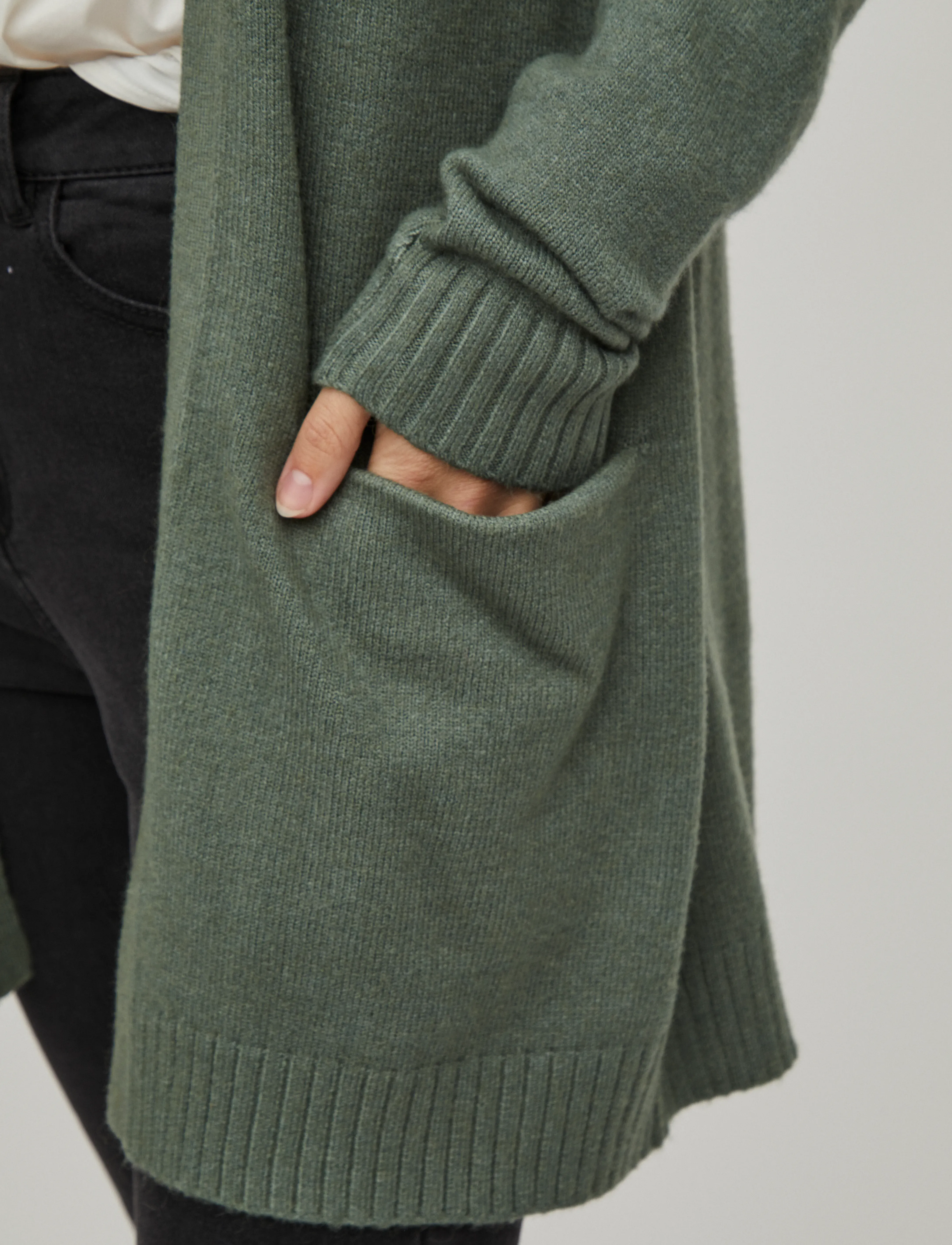 Vila - VIRIL OPEN L/S KNIT CARDIGAN - NOOS - strickjacken - laurel wreath - 4