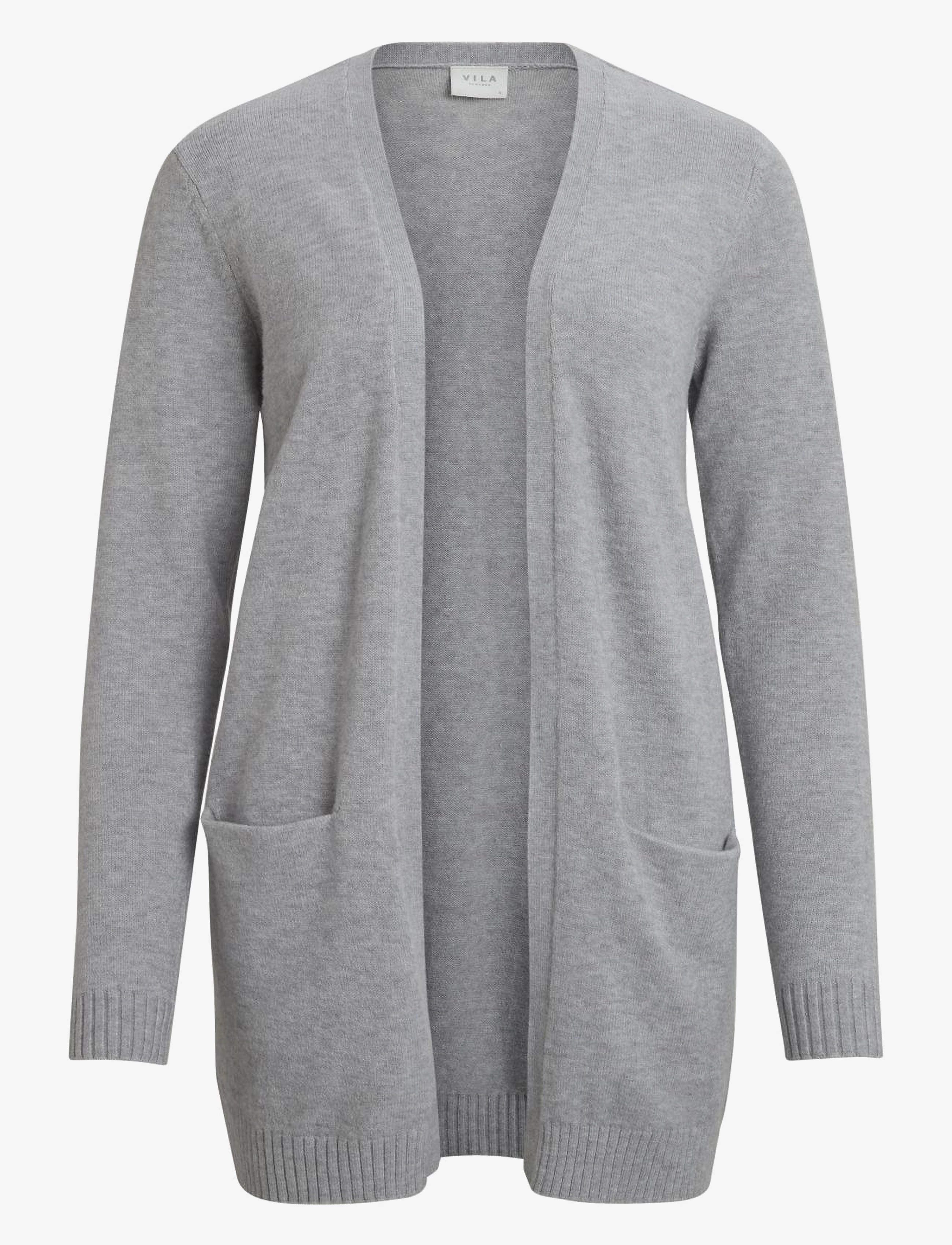 VILA Viril Open L/S Knit Cardigan - Noos Grau - M - Damen
