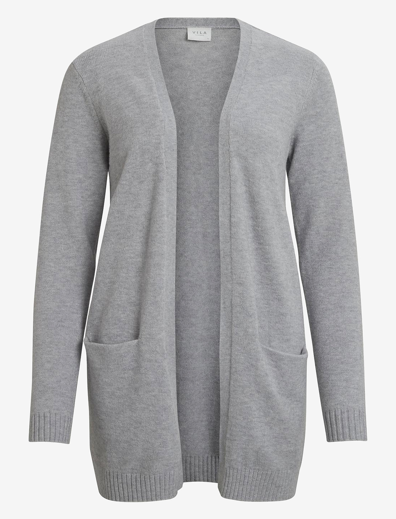 Vila - VIRIL OPEN L/S KNIT CARDIGAN - NOOS - cardigans - light grey melange - 1