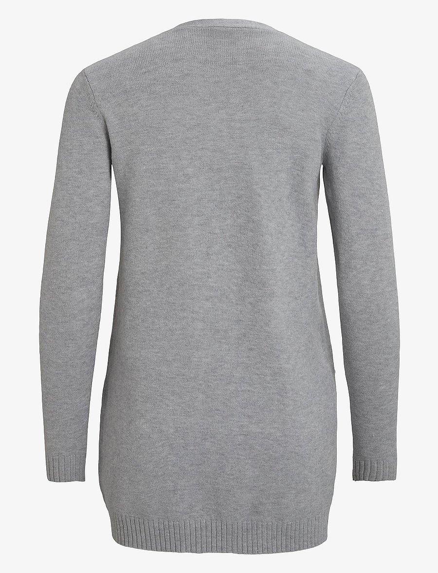 Vila - VIRIL OPEN L/S KNIT CARDIGAN - NOOS - cardigans - light grey melange - 2