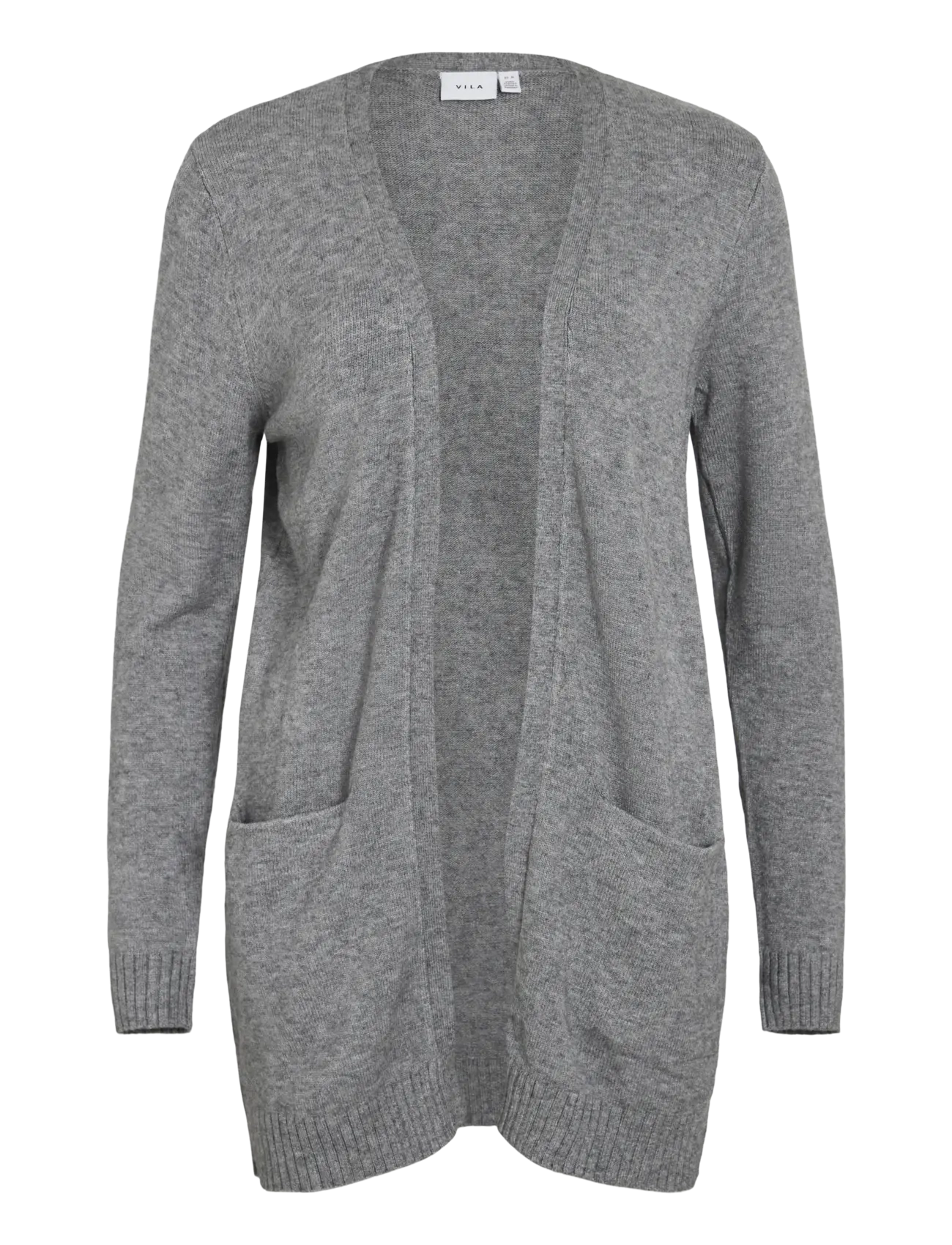 VIRIL OPEN L/S KNIT CARDIGAN - NOOS - MEDIUM GREY MELANGE