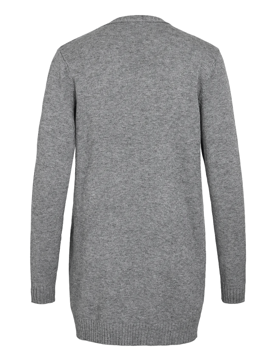 Vila - VIRIL OPEN L/S KNIT CARDIGAN - NOOS - strickjacken - medium grey melange - 2