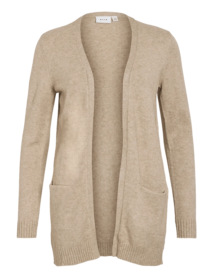 Vila - VIRIL OPEN L/S KNIT CARDIGAN - NOOS - kardiganid - natural melange - 1