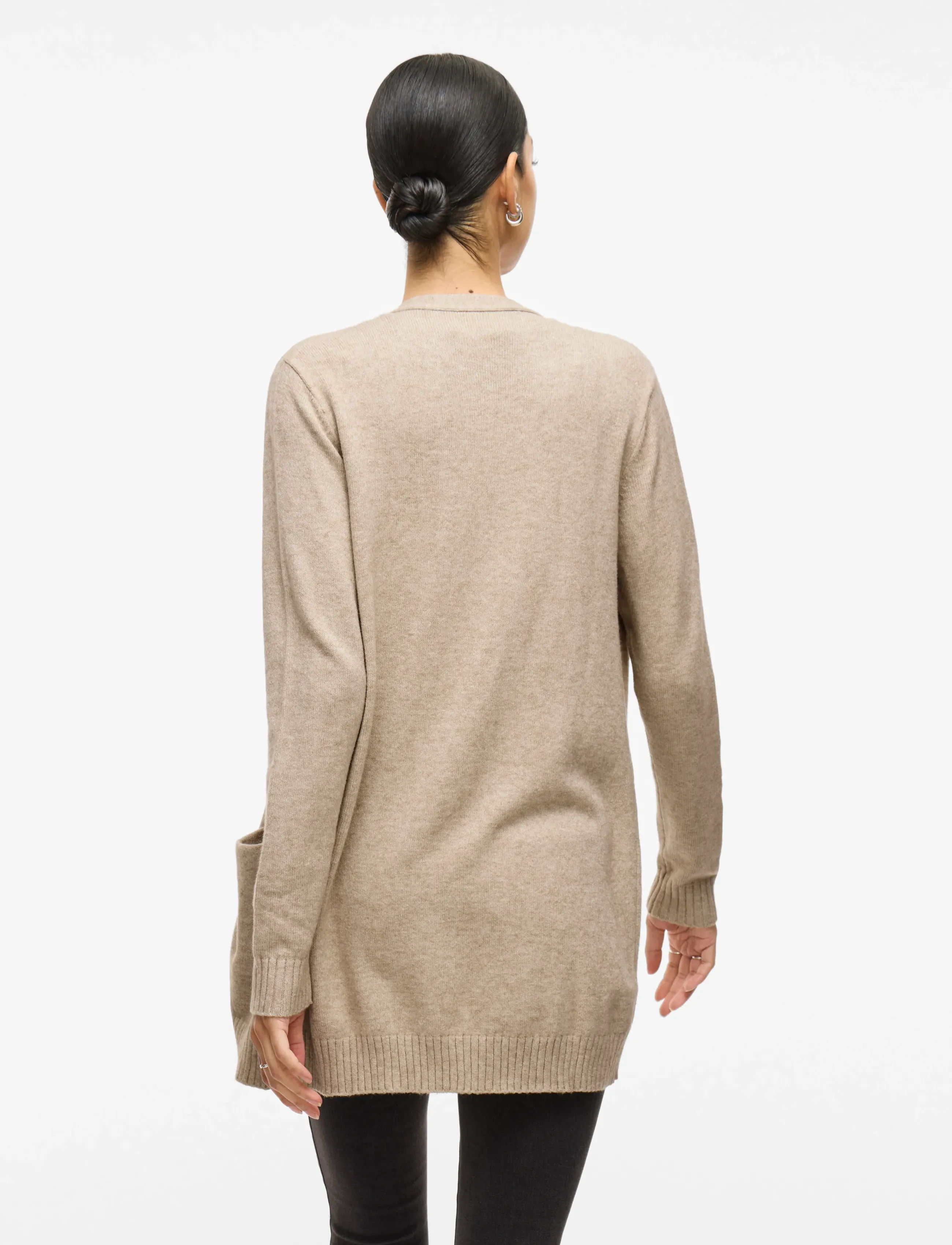 Vila - VIRIL OPEN L/S KNIT CARDIGAN - NOOS - koftor - natural melange - 3