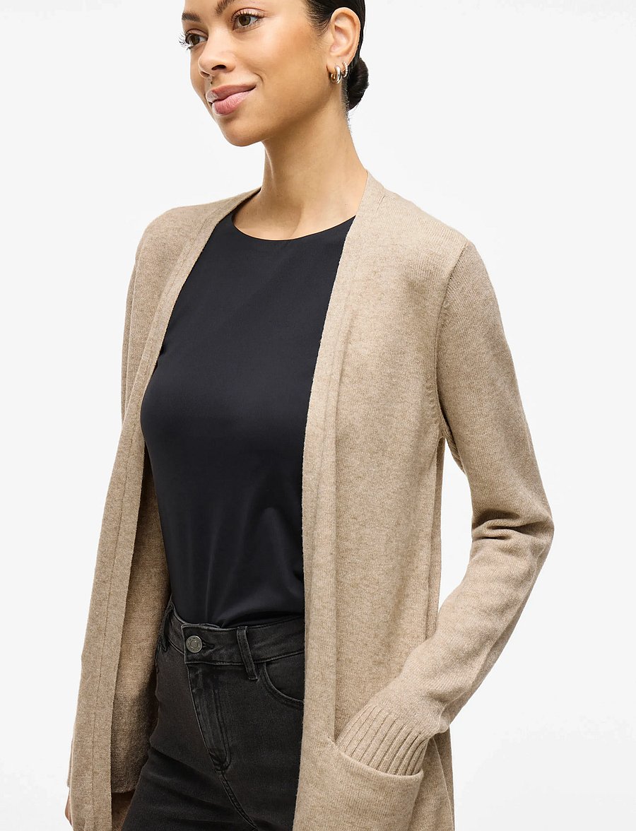Vila - VIRIL OPEN L/S KNIT CARDIGAN - NOOS - kardiganid - natural melange - 5