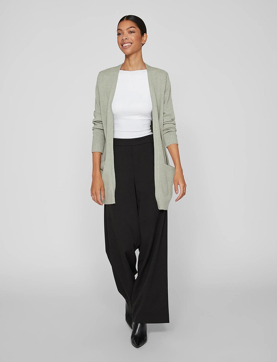 Vila - VIRIL OPEN L/S KNIT CARDIGAN - NOOS - cardigans - oil green - 4