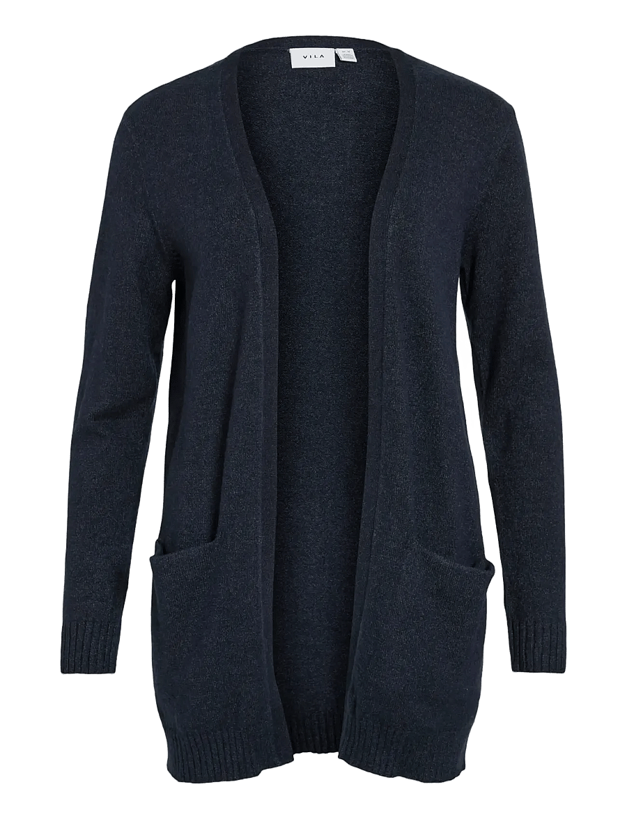Vila - VIRIL OPEN L/S KNIT CARDIGAN - NOOS - kardiganid - total eclipse - 1