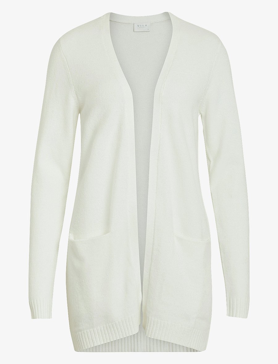 Vila - VIRIL OPEN L/S KNIT CARDIGAN - NOOS - gebreide vesten - white alyssum - 1