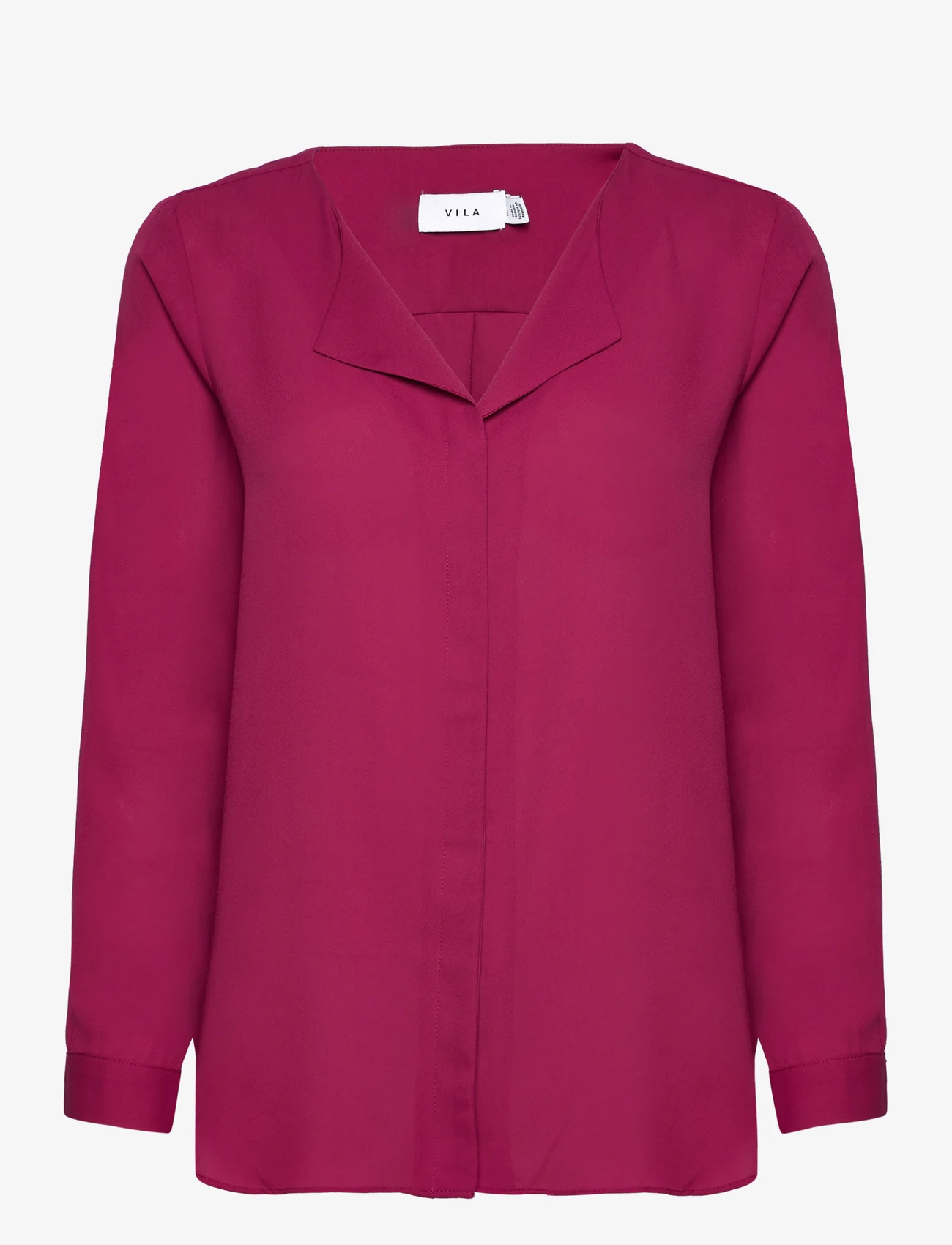 Vila - VILUCY L/S SHIRT - NOOS - long-sleeved blouses - beet red - 0
