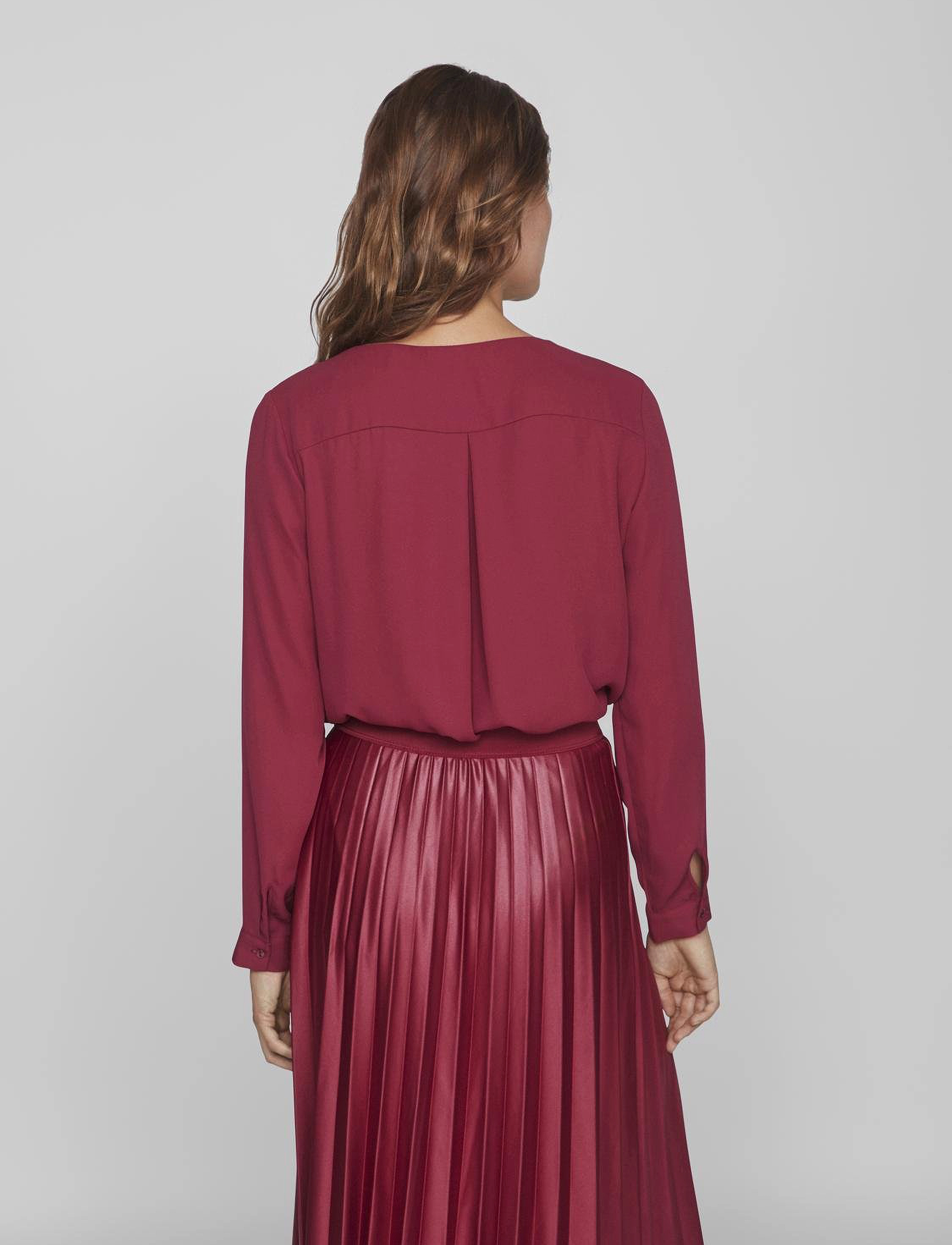 Vila - VILUCY L/S SHIRT - NOOS - long sleeved blouses - beet red - 3